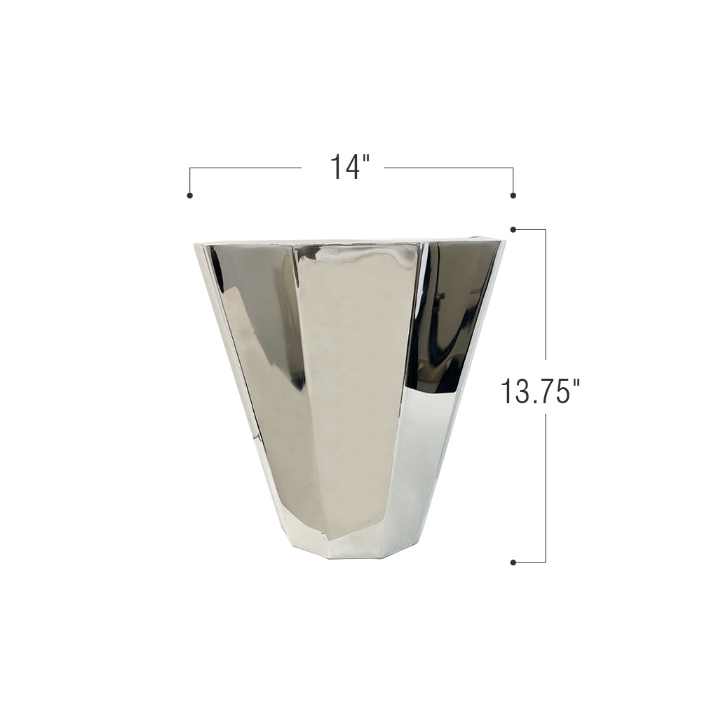 Galore Home Geometric fioriera bassa in alluminio oro