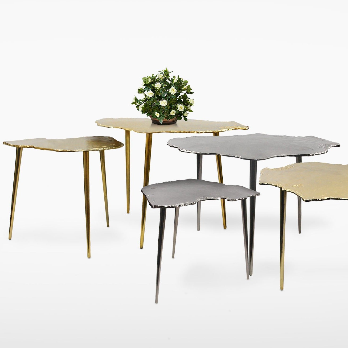 Galore Home Igneous tavolino metallo 46 cm oro piccolo