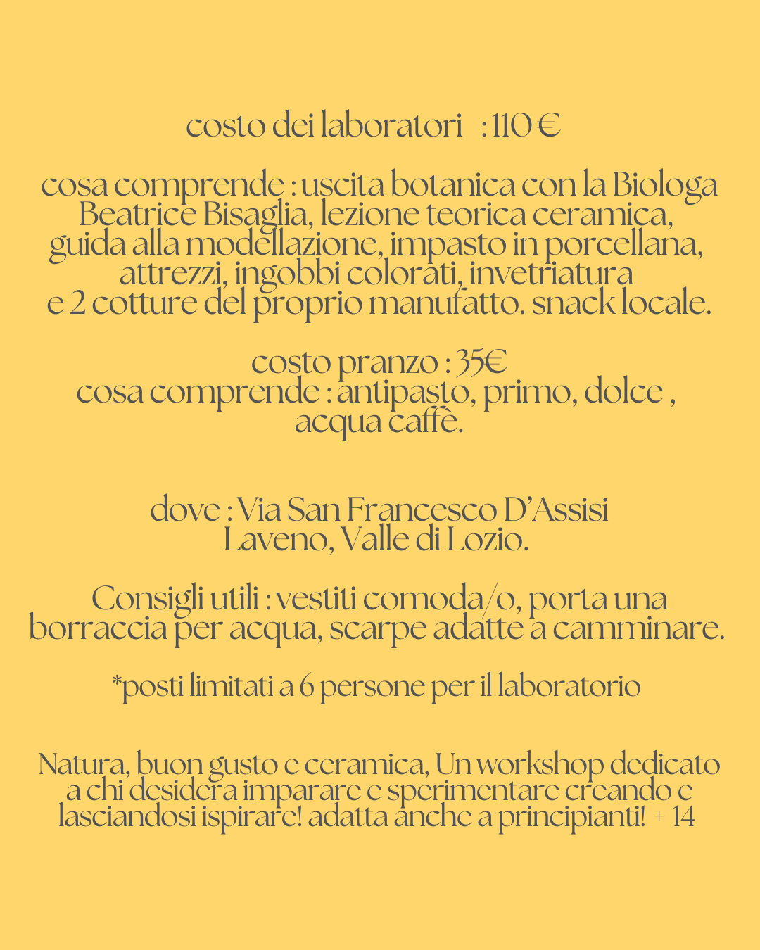 Atelier Alida Ceramiche Impronte di Luce workshop 21 giugno