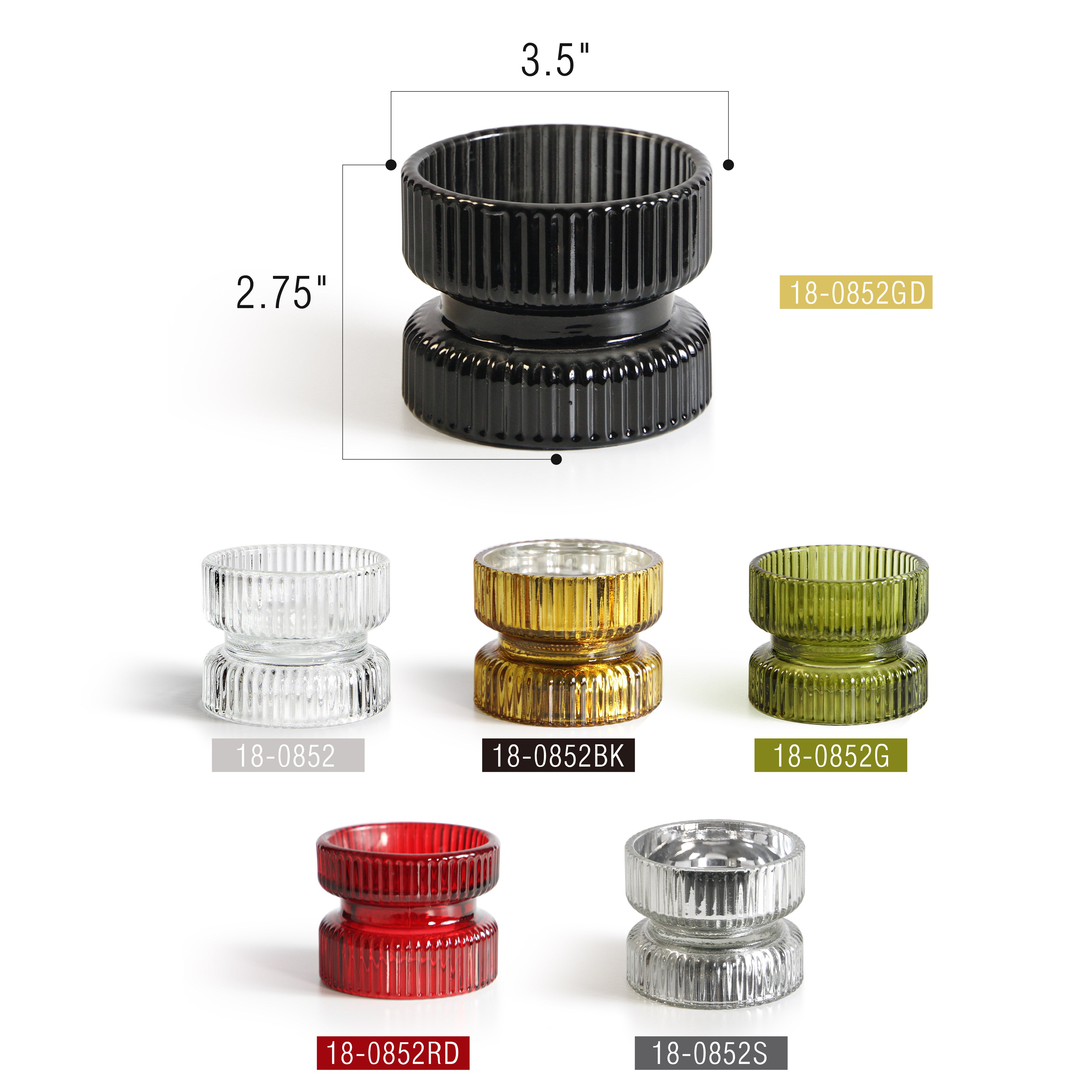 Galore Home Glass portacandele vetro set 6 trasparente