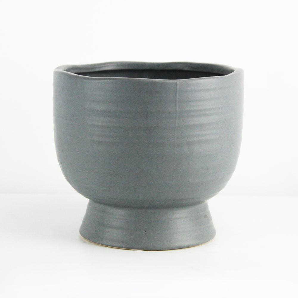 Galore Home Mid Century Short Vaso Ceramica Small Bianco Satinato