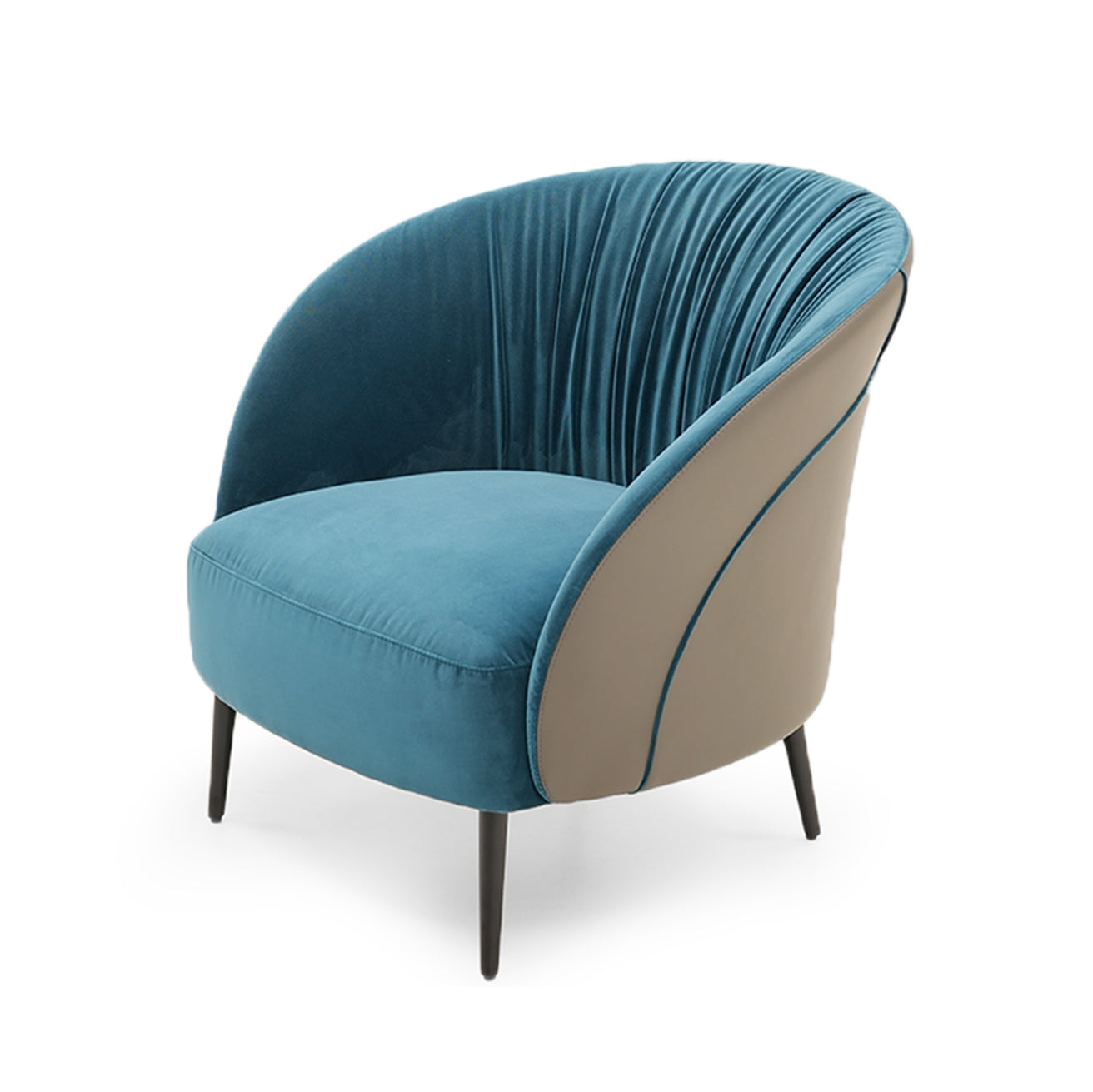 Galore Home Luxe Lounge poltrona grigio blu pelle velluto