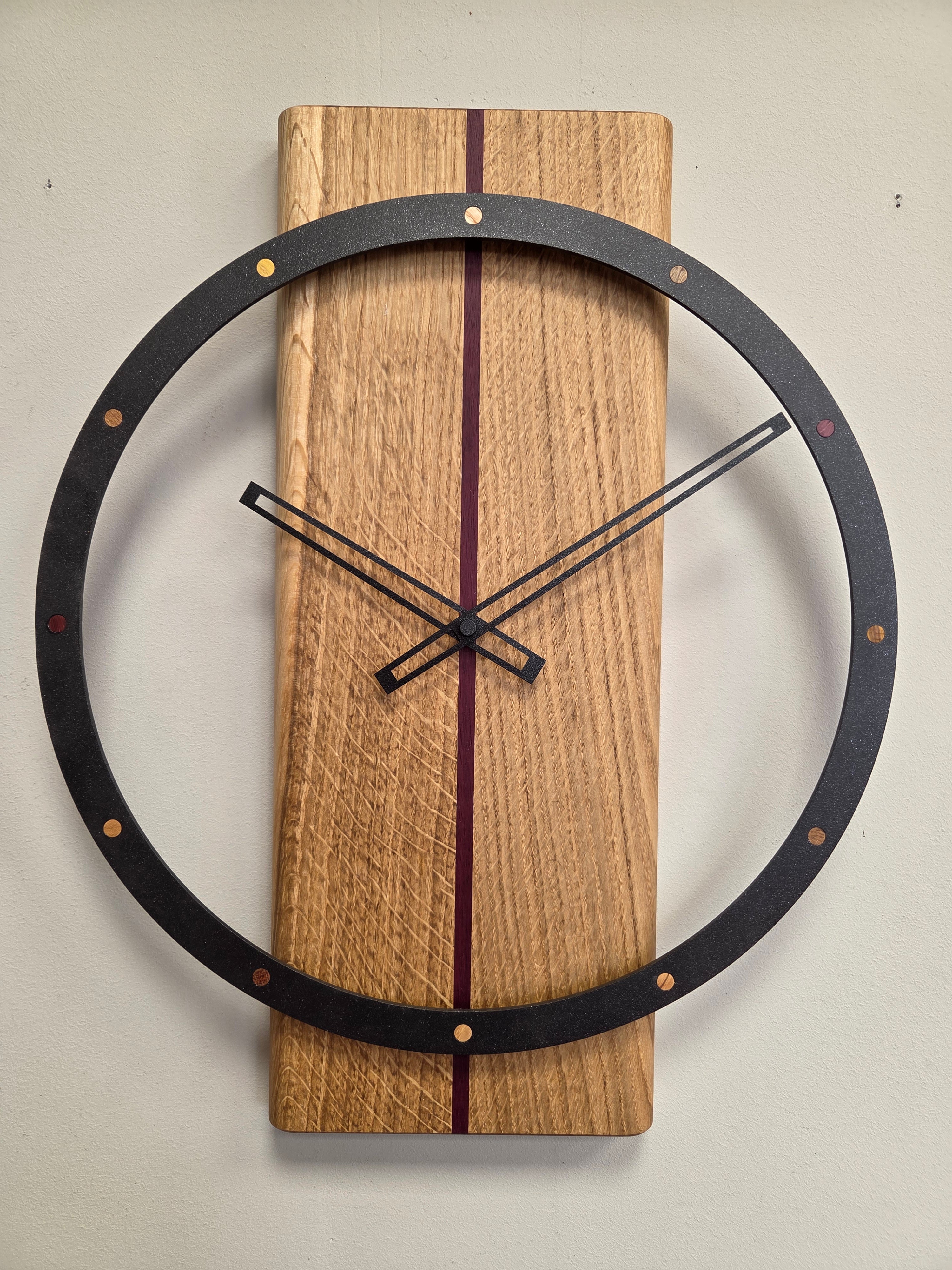 Il nido del picchio orologio muro rovere acciaio 60cm