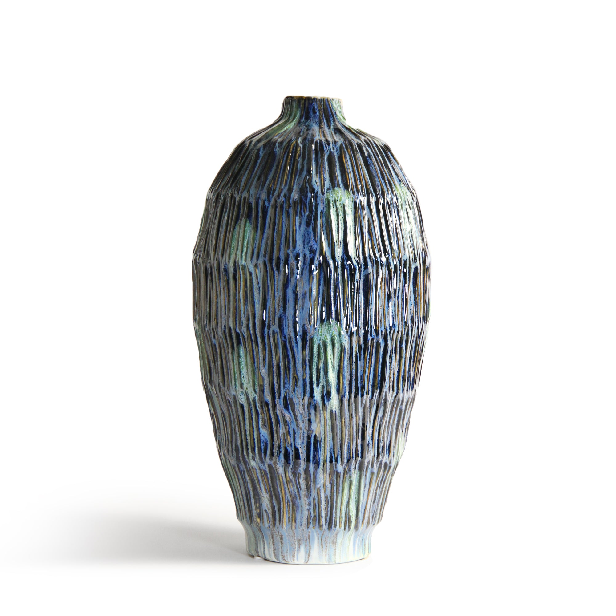 Galore Home Obsidian Glade Vaso Ceramica Blu CCV75 20 cm