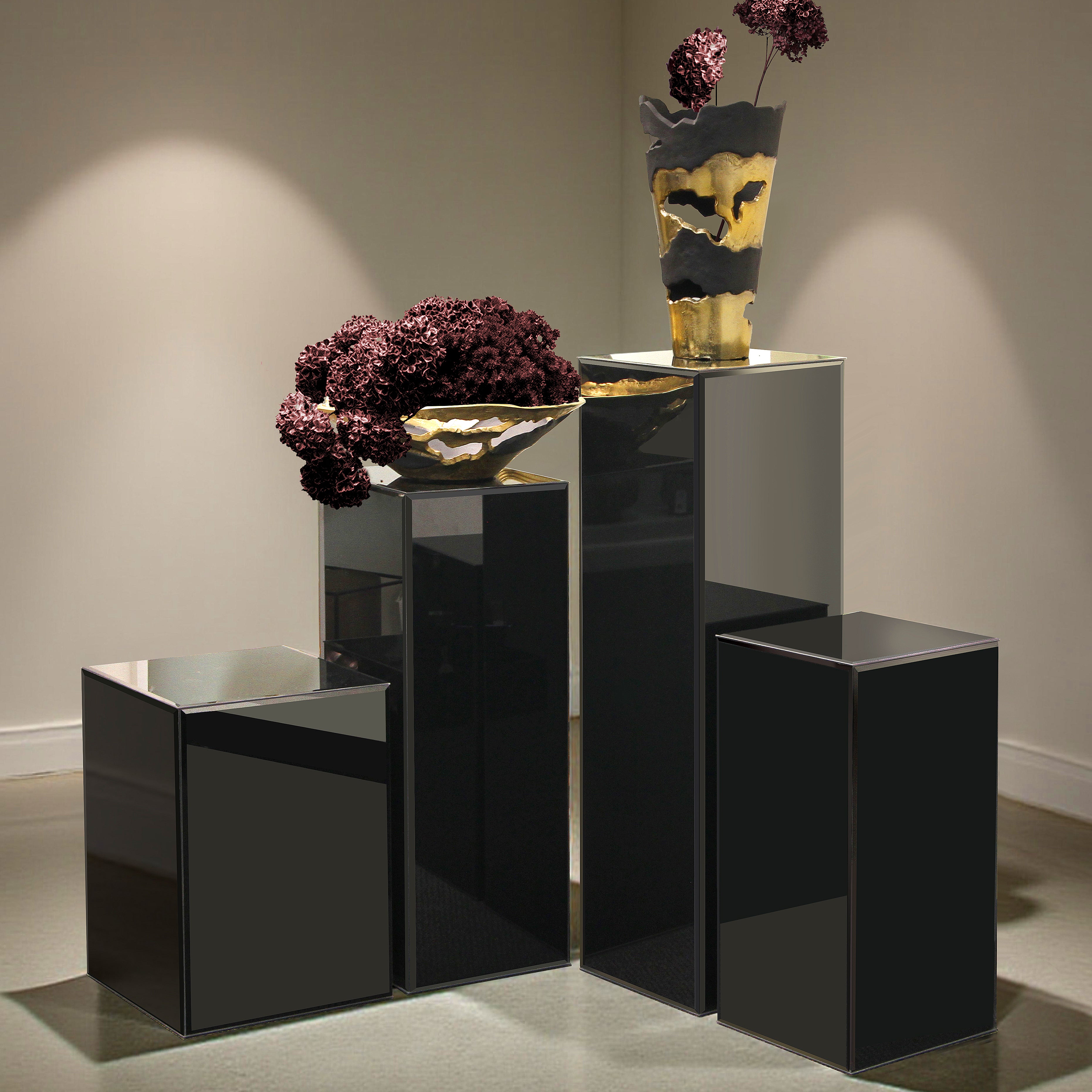 Galore Home G3034 colonna vetro nero h 50 cm