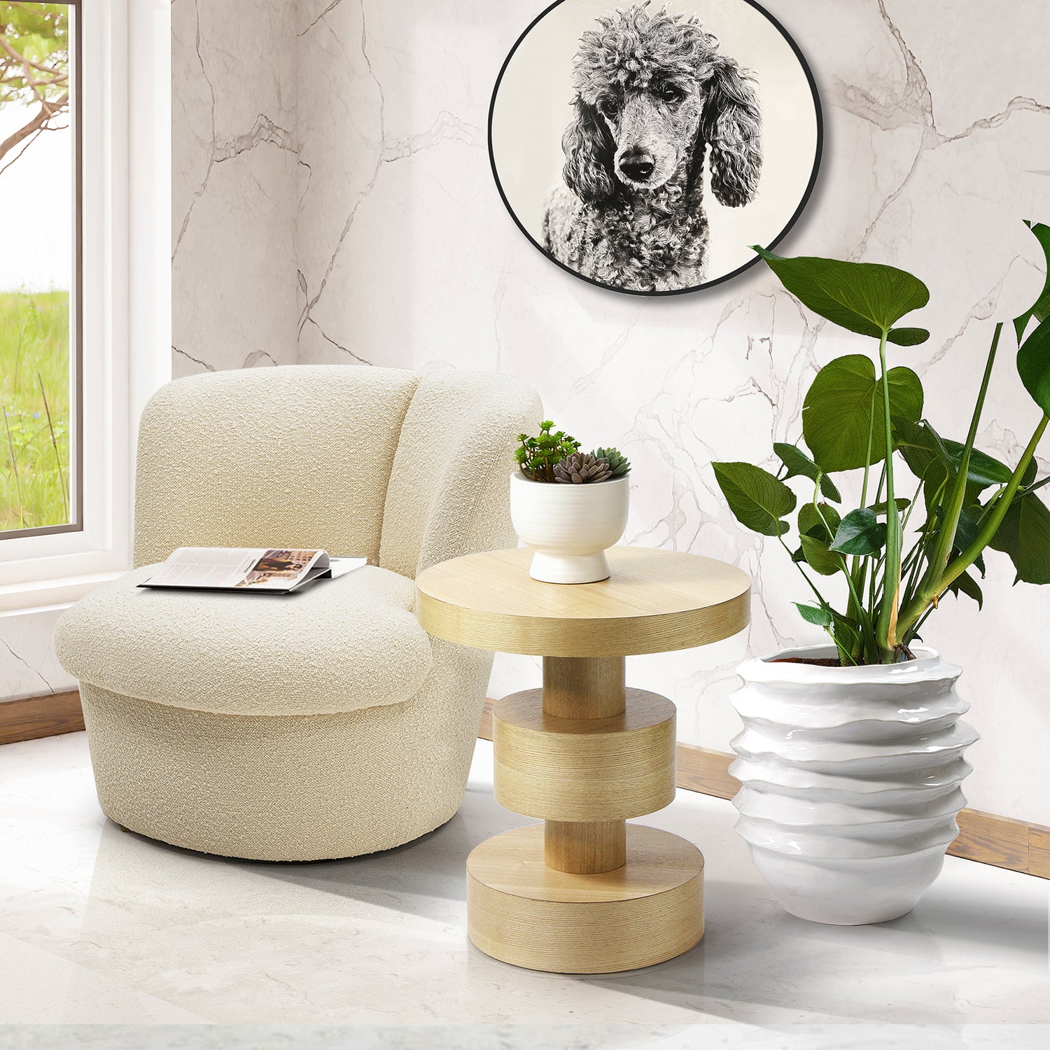 Galore Home Tech-Inspired tavolino Vanilla Ash MDF