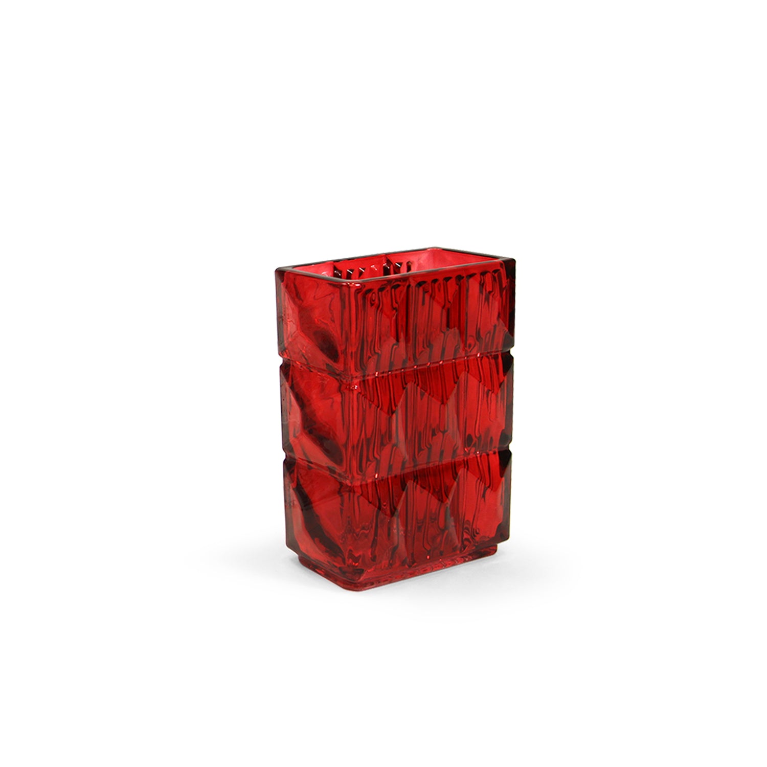 Galore Home Glacial Elegance vaso vetro rosso 20 cm