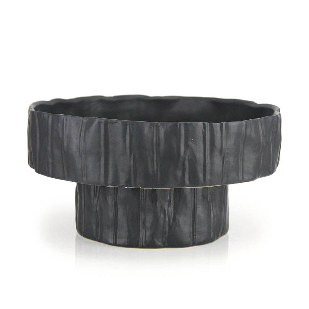 Galore Home Capricorn vaso basso nero piante