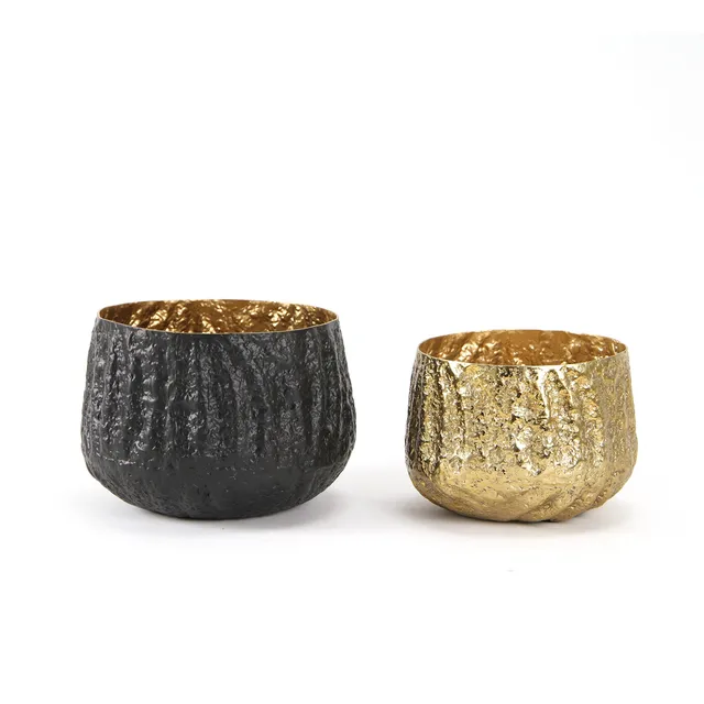 Galore Home Crushed vaso alluminio oro 11 cm