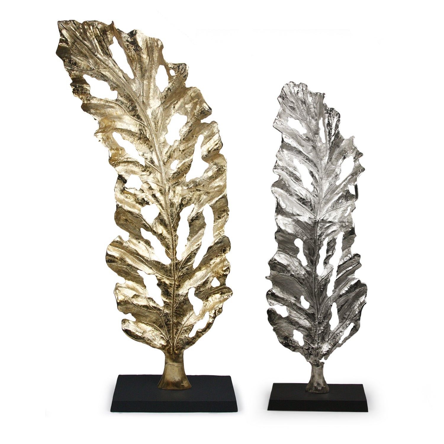 Galore Home Foglia scultura metallo oro grande 185 cm