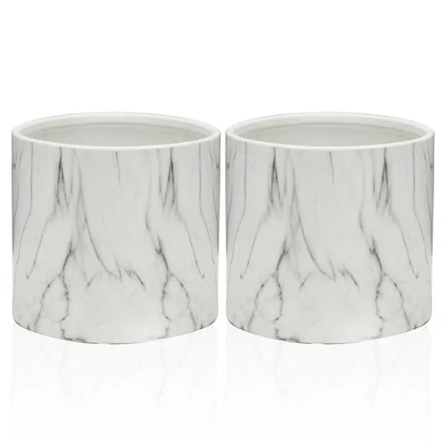 Galore Home Marble Pot portavaso ceramica bianco medium