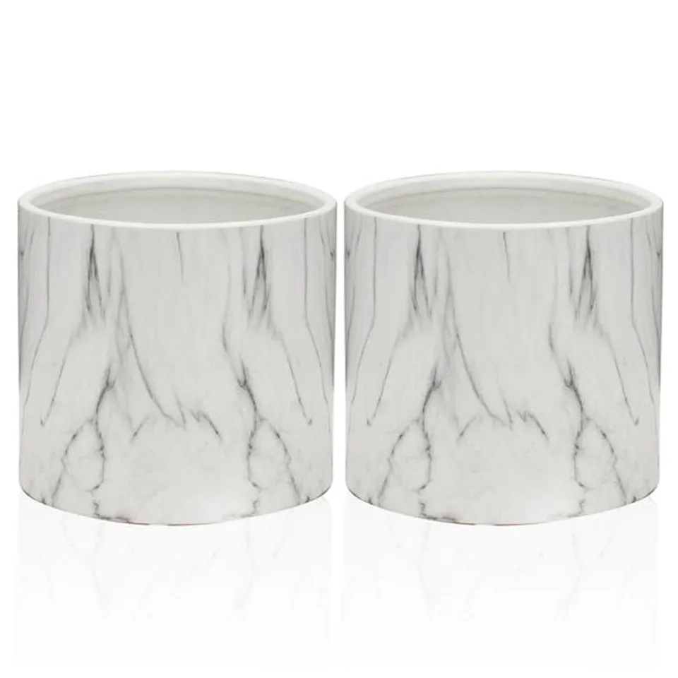 Galore Home Marble Pot portavaso ceramica bianco medium