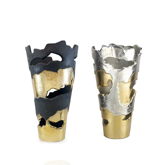 Galore Home Polar vaso alluminio spazzolato bicolore