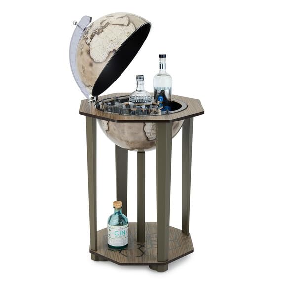 Zoffoli Oktagono Noir mappamondo bar 40 cm ottagonale