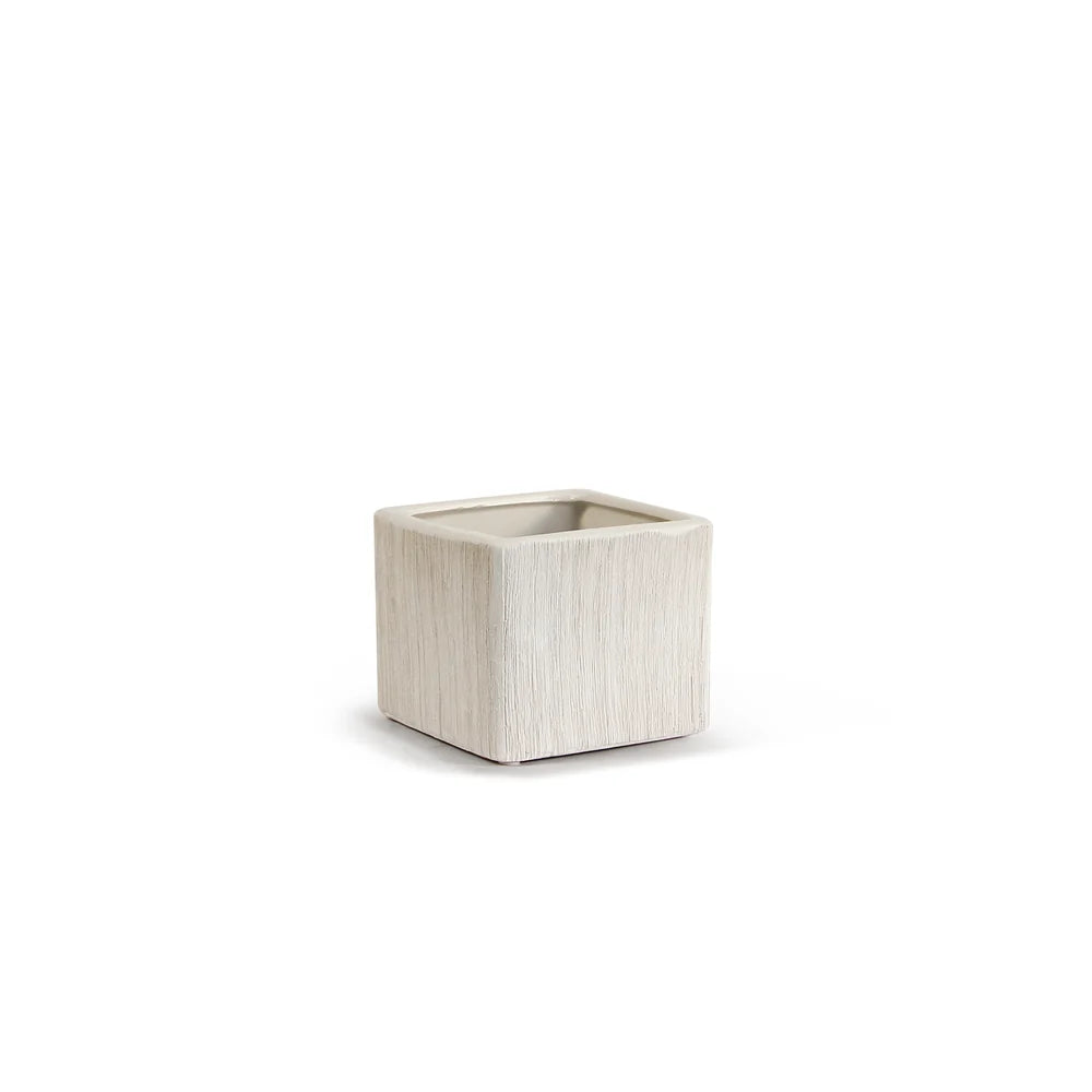 Galore Home Etched portavaso cubo CPR49 nero ceramica
