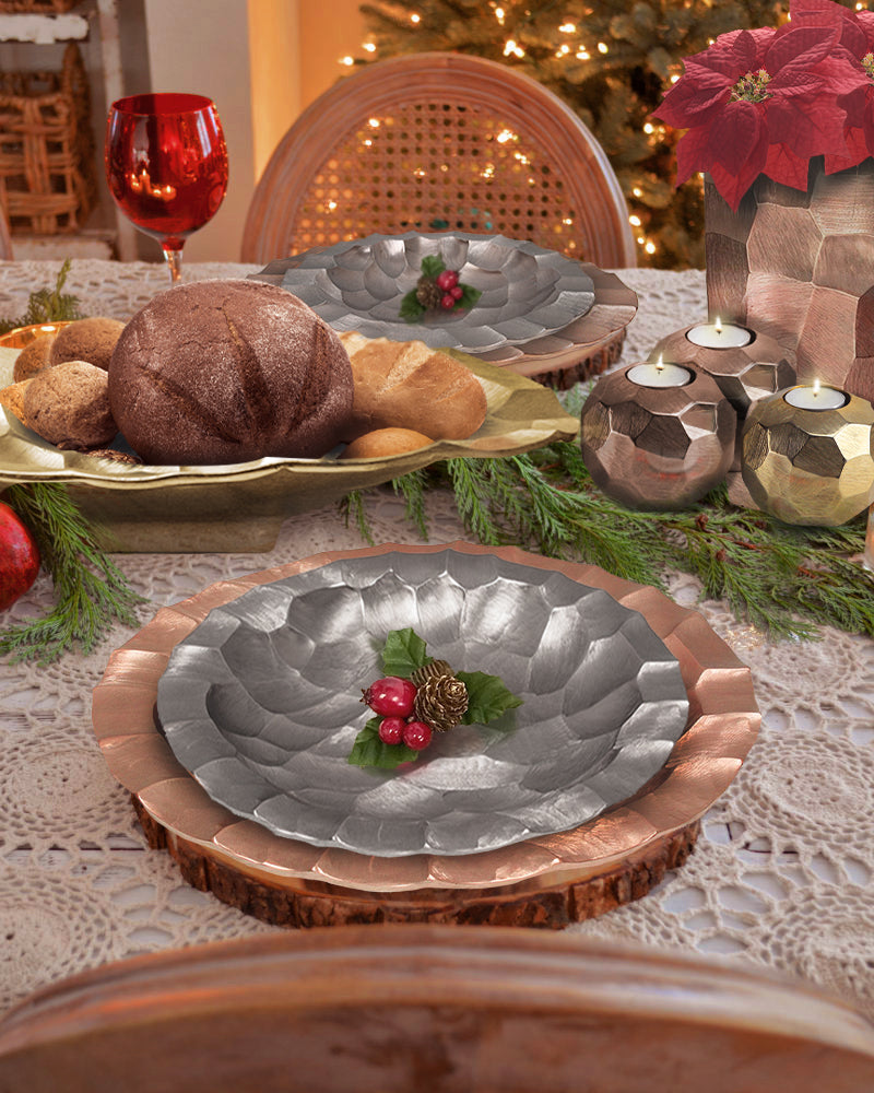 Galore Home Metal Platter vassoio rotondo piccolo rame
