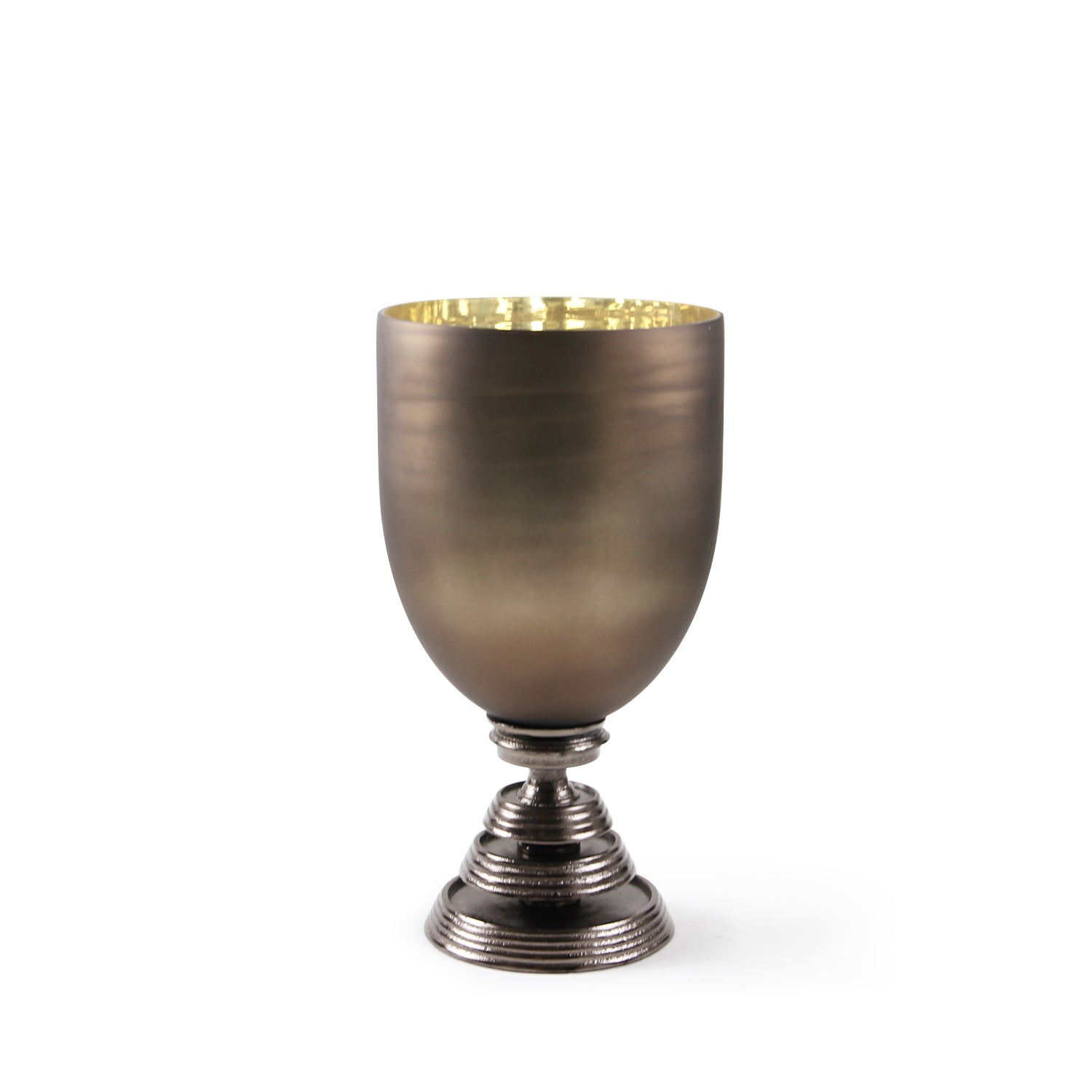 Galore Home Borealis 38-0916 portacandele vetro nickel 42 cm