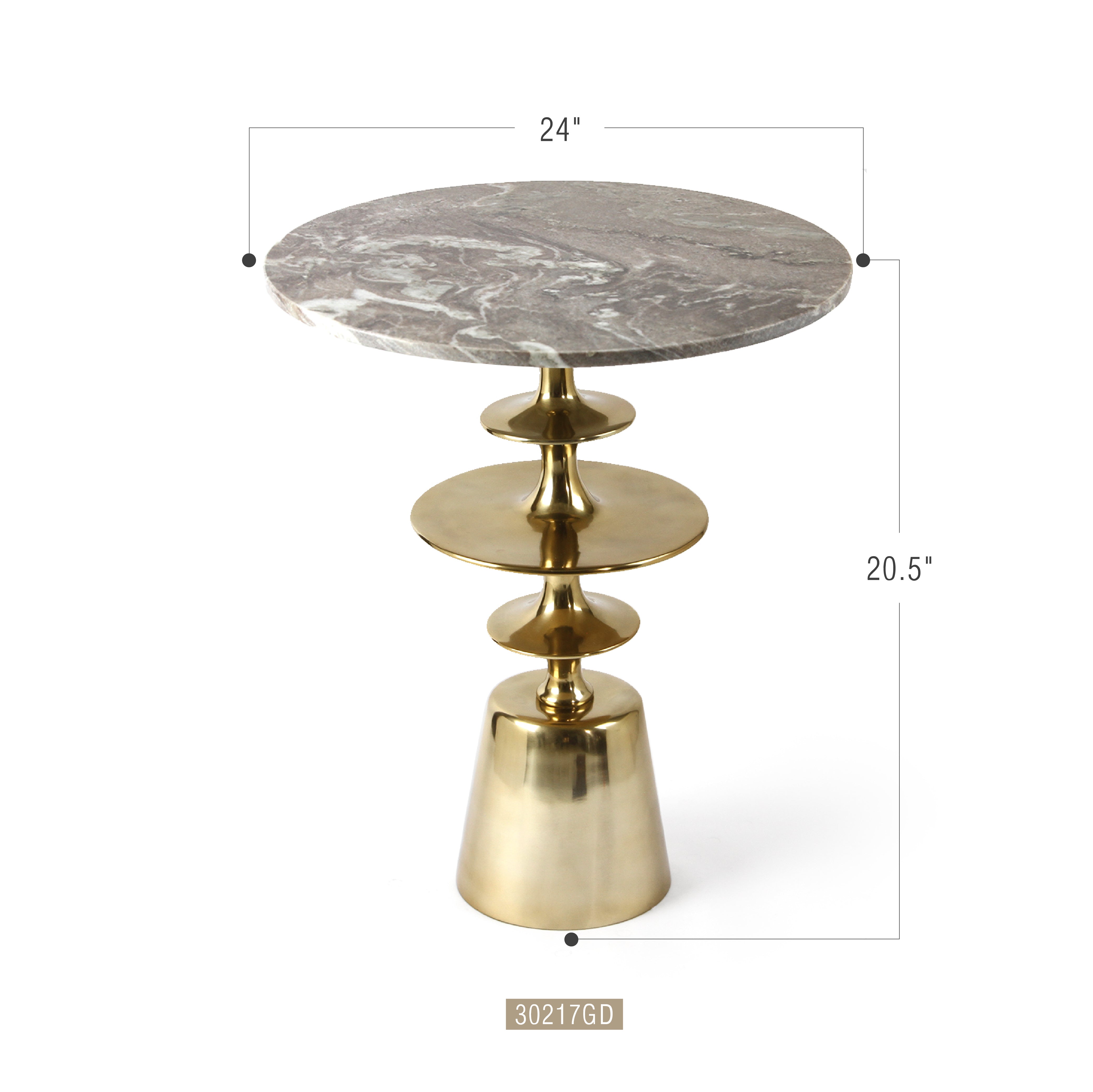 Galore Home Marble Luxe Side Table tavolino oro marmo