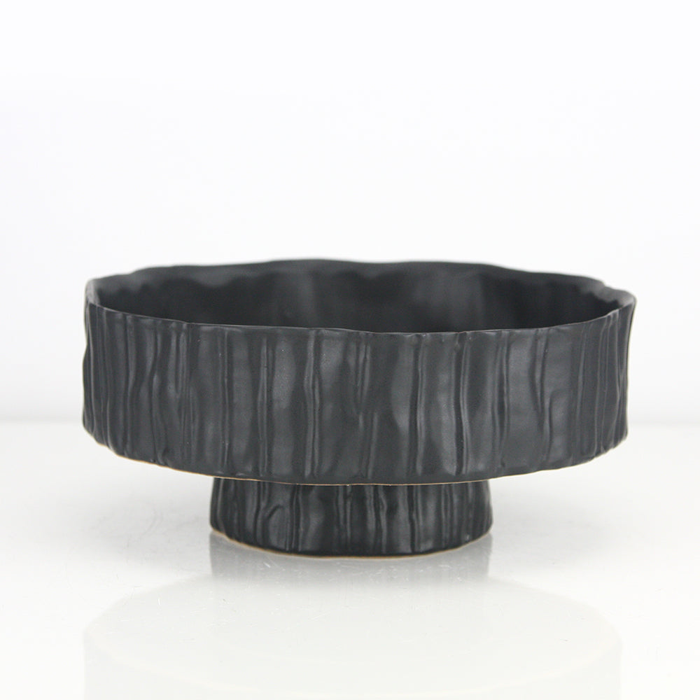Galore Home Capricorn vaso basso nero piante