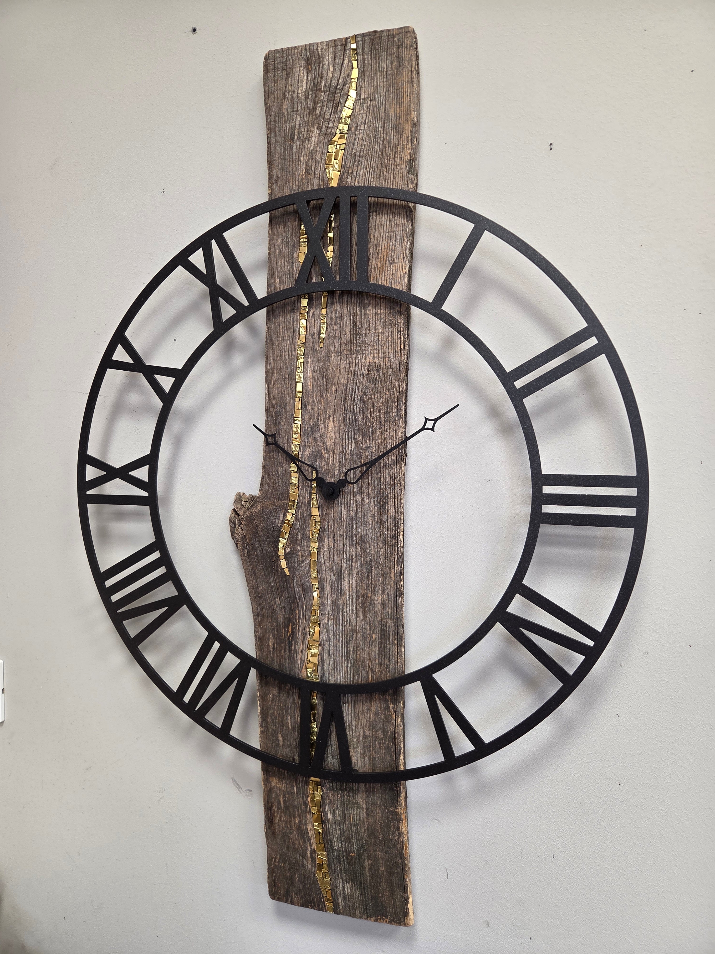 Sgualdini Simone Il Nido del Picchio orologio parete legno oro 90 cm