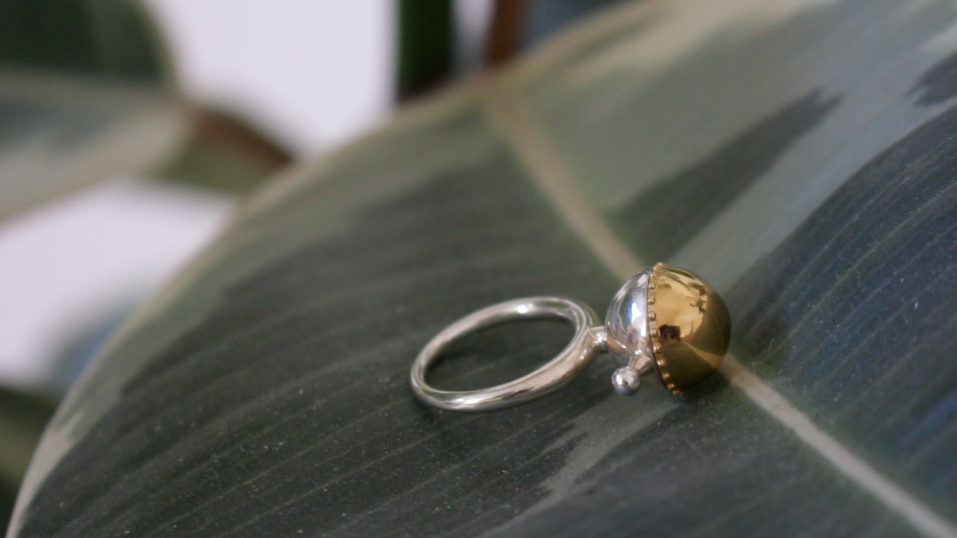Cyrcus Design Toupie anello argento ottone dorato