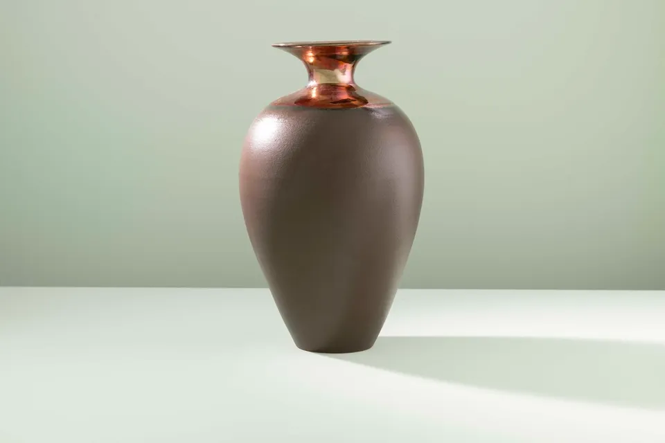 Ceramica Gatti 1928 Riflesso Stromboli vaso RM742 metallico