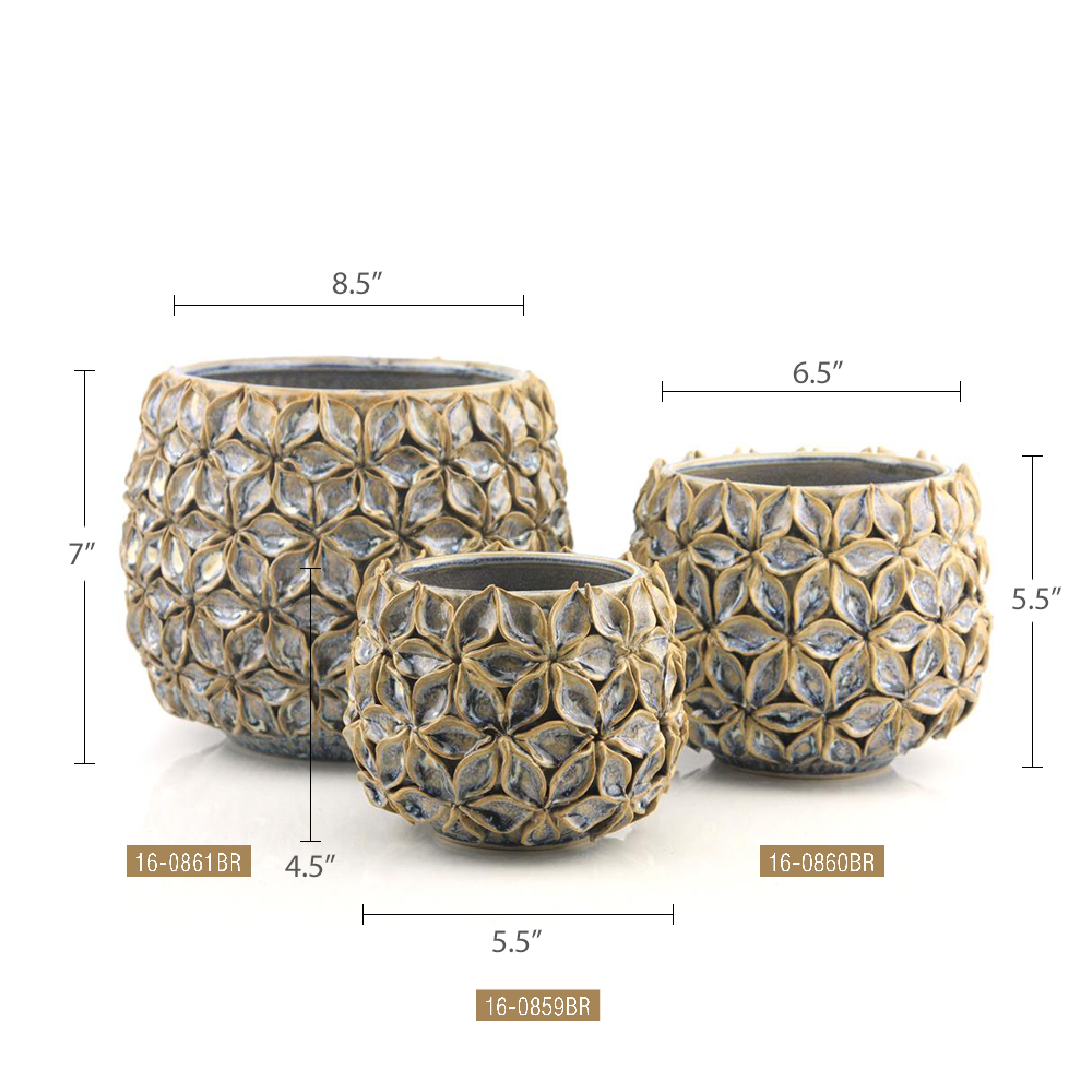 Galore Home Lotus vaso ceramica loto scolpito a mano small