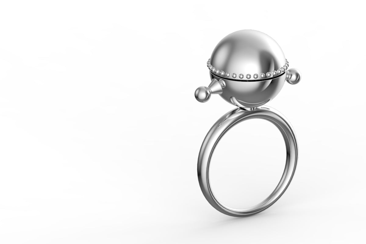 Cyrcus Design Toupie anello argento ottone dorato