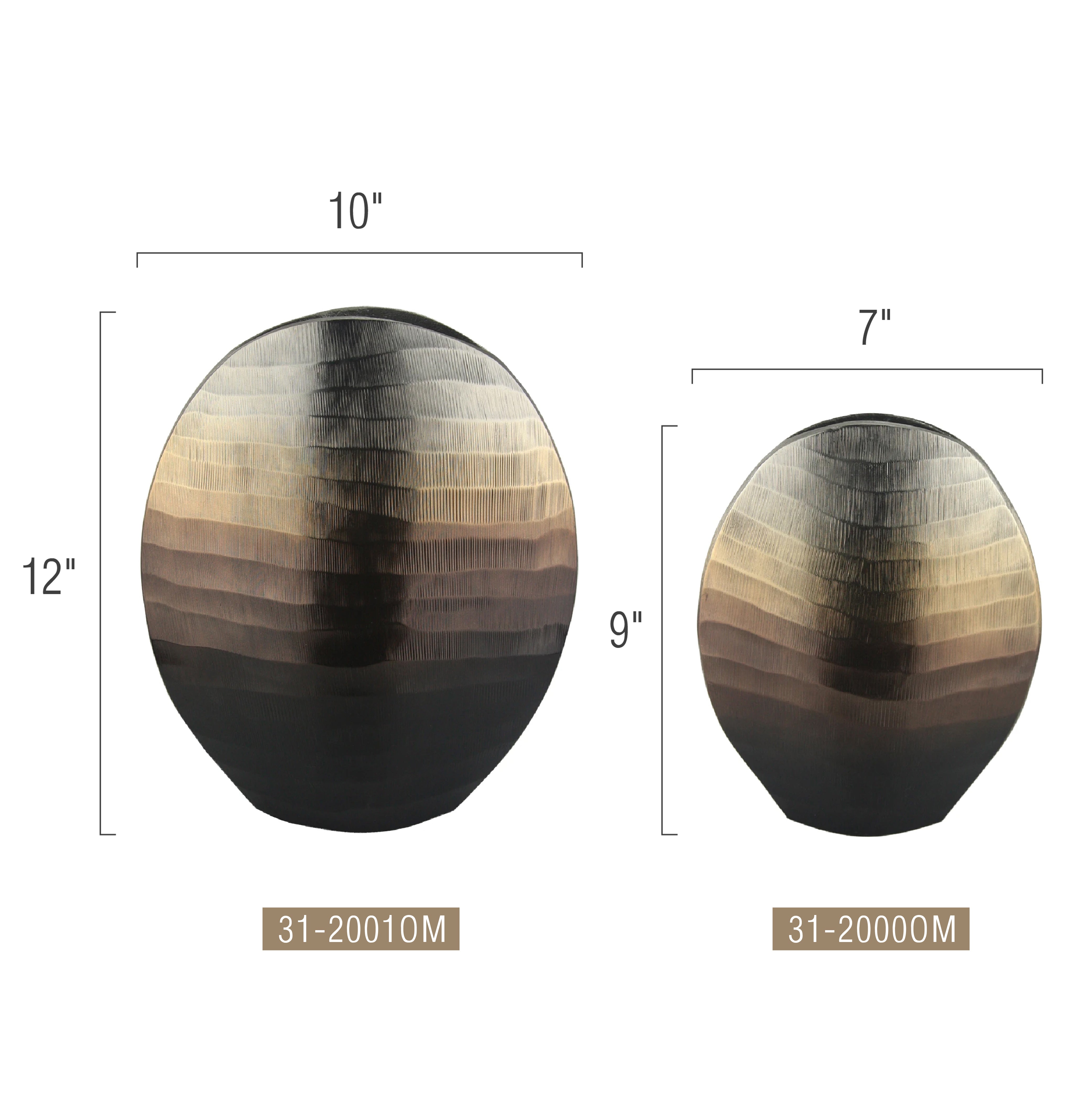 Galore Home Metal Flower vaso alluminio Small sfumato