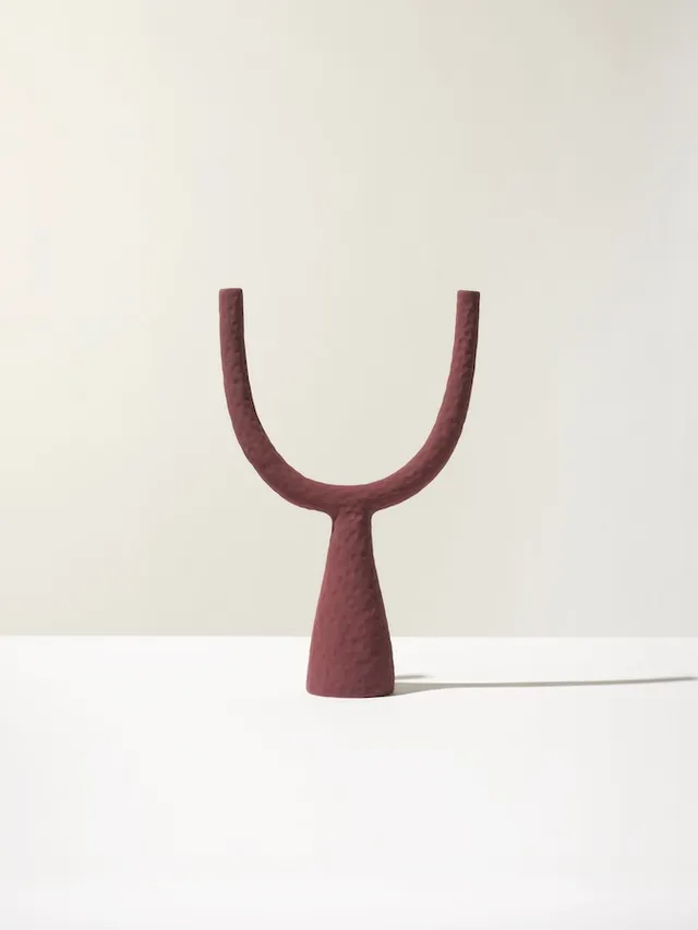 Ceramica Gatti 1928 Battuti Delta candeliere bordeaux opaco