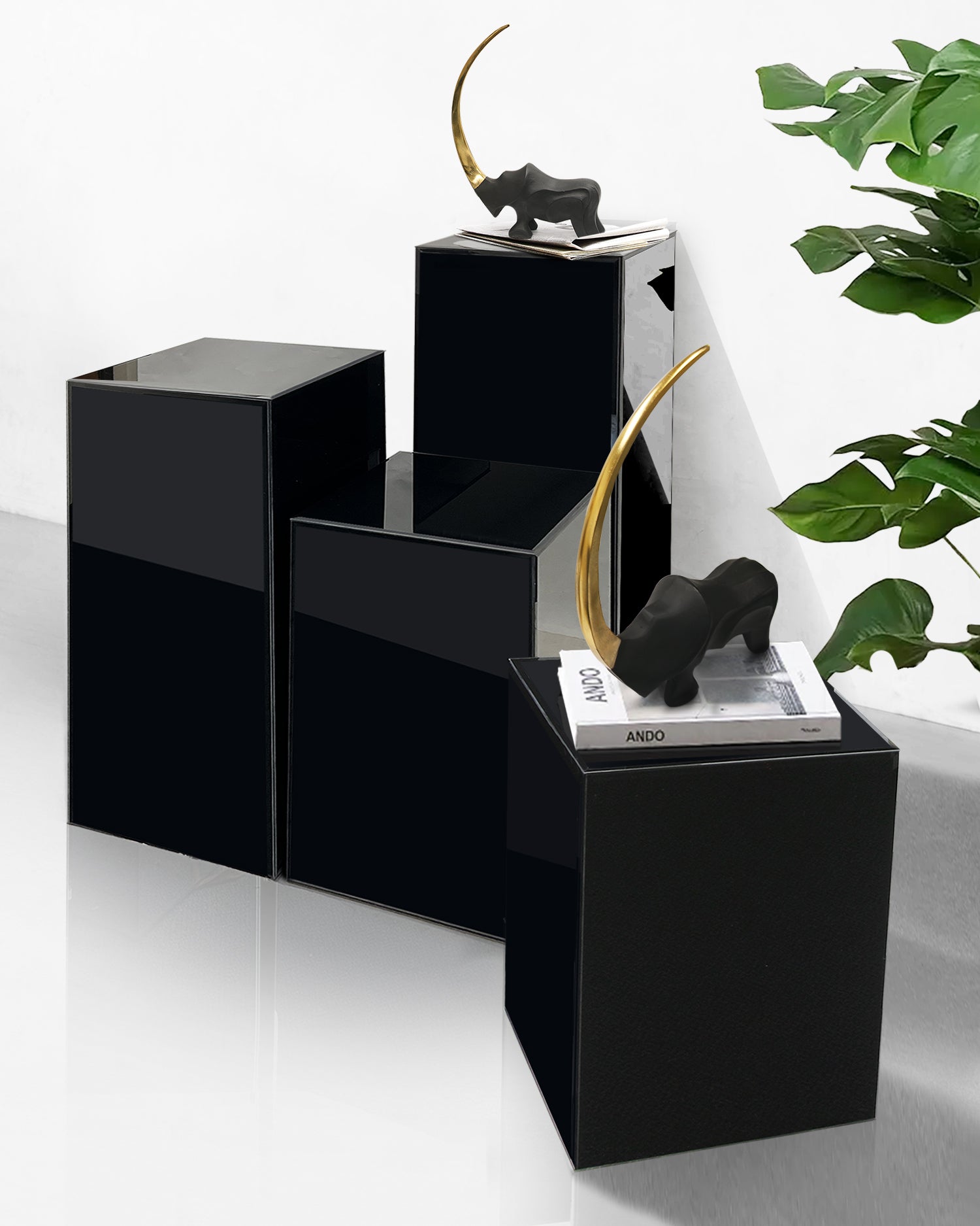 Galore Home G3034 colonna vetro nero h 50 cm