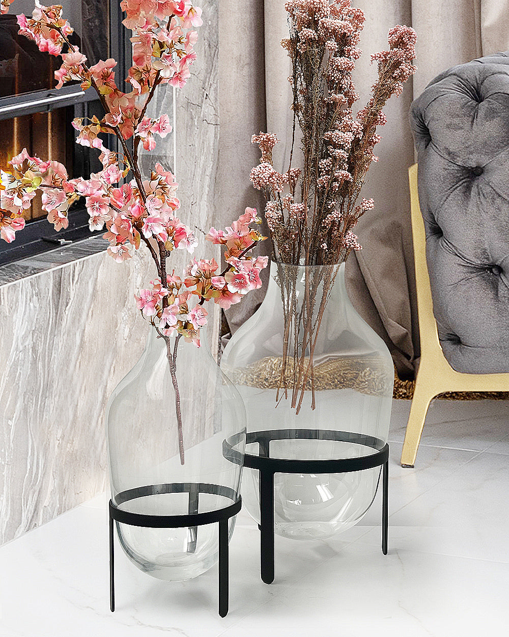 Galore Home Floor Vase E6603 vaso vetro con base