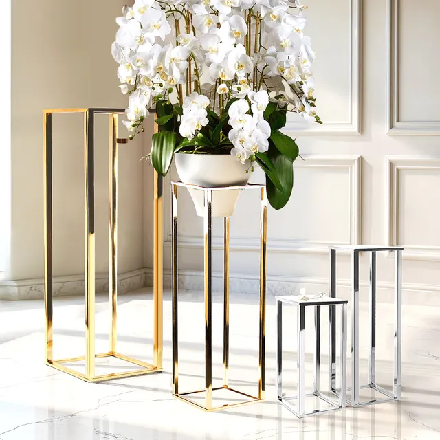 Galore Home Electroplated piedistallo argento set 2 metallo