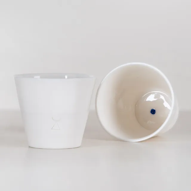 Atelier Alida Ceramiche Punto bicchiere porcellana blu cobalto