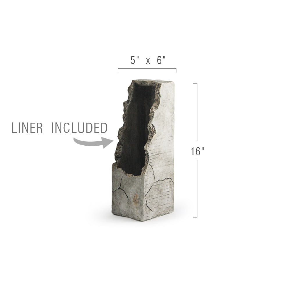 Galore Home Precipice vaso da terra piccolo 40 cm resina