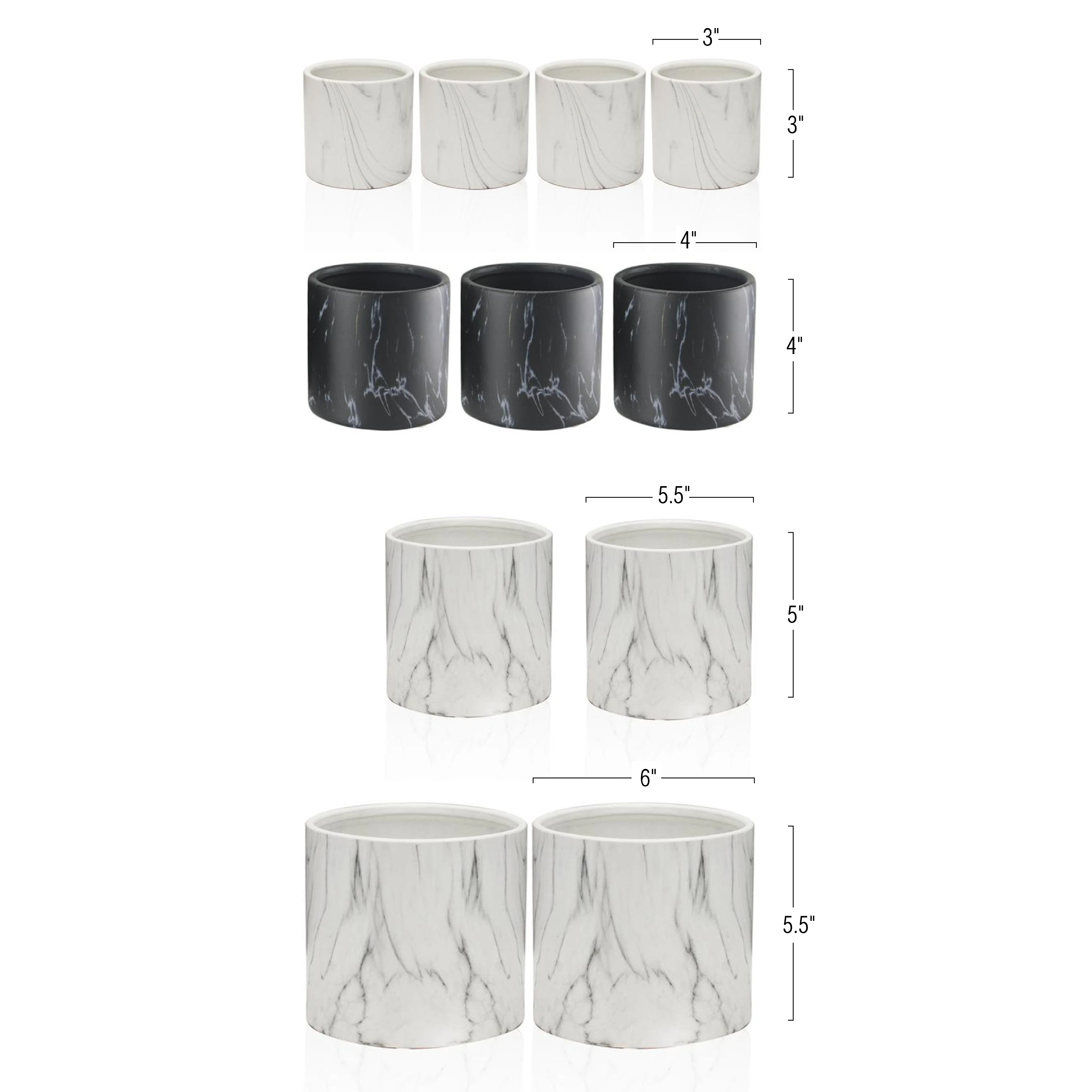 Galore Home Marble Pot portavaso ceramica bianco medium