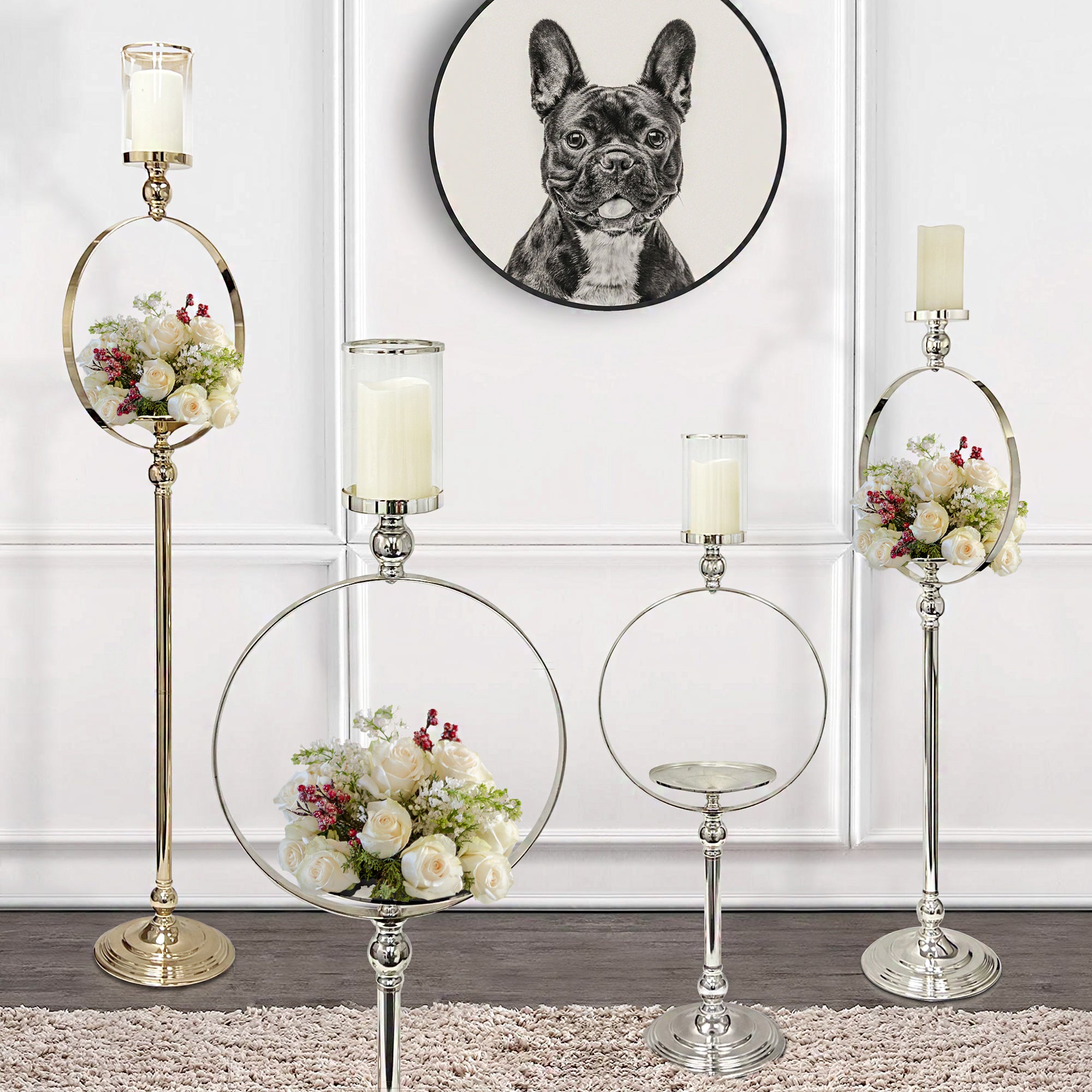 Galore Home Halo portacandele pavimento oro M