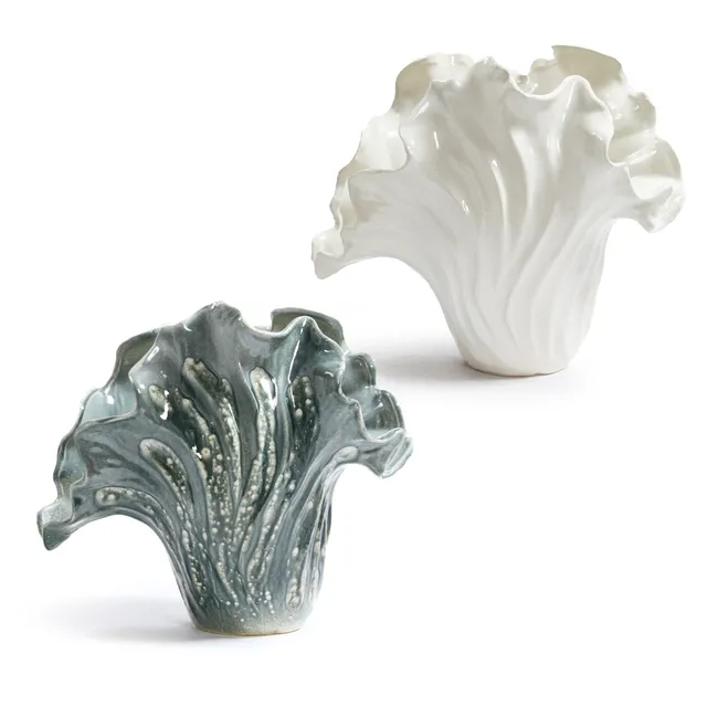 Galore Home Fanfold Blossom vaso ceramica grigio