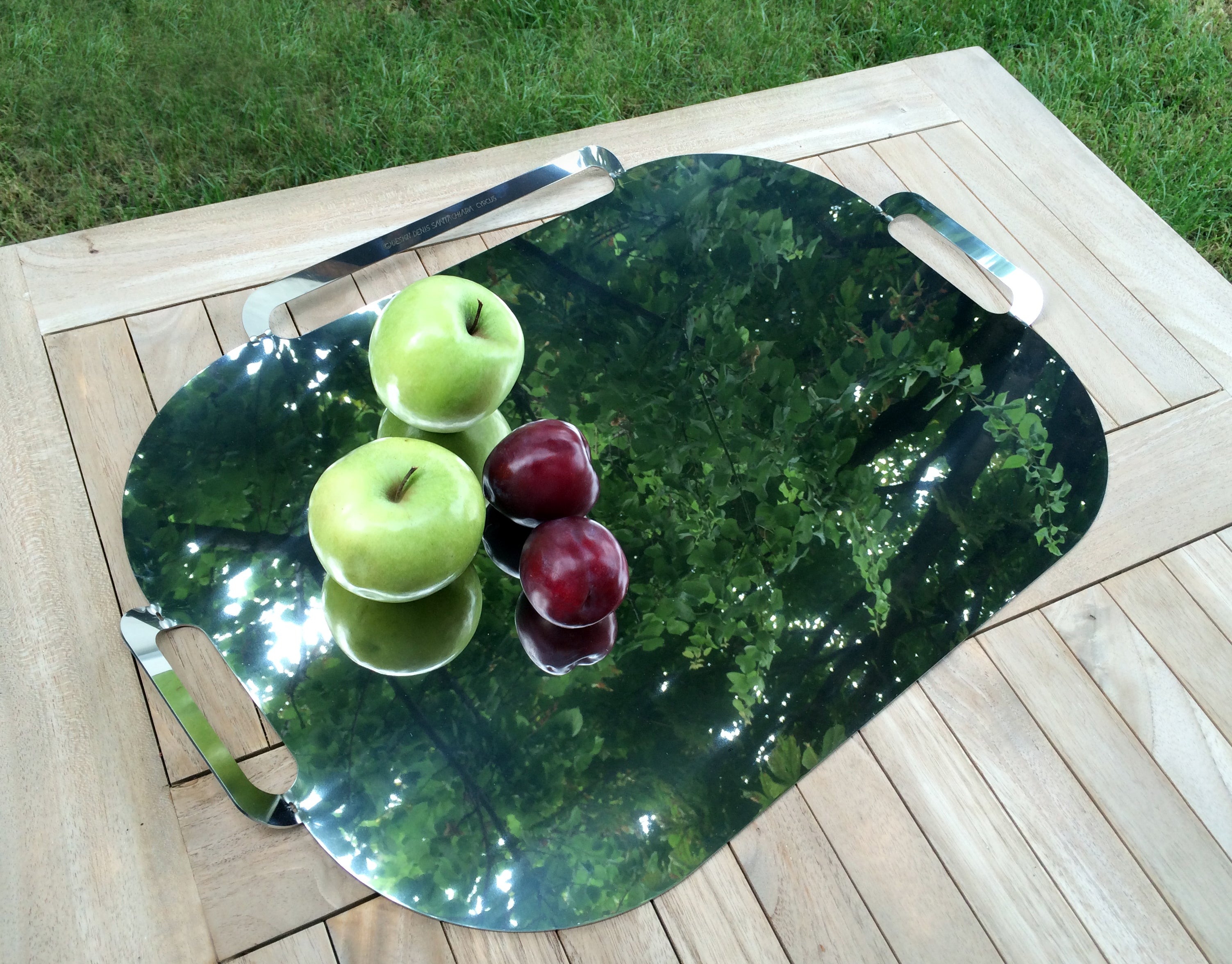 Cyrcus Design Cortese vassoio 40x55 acciaio super mirror