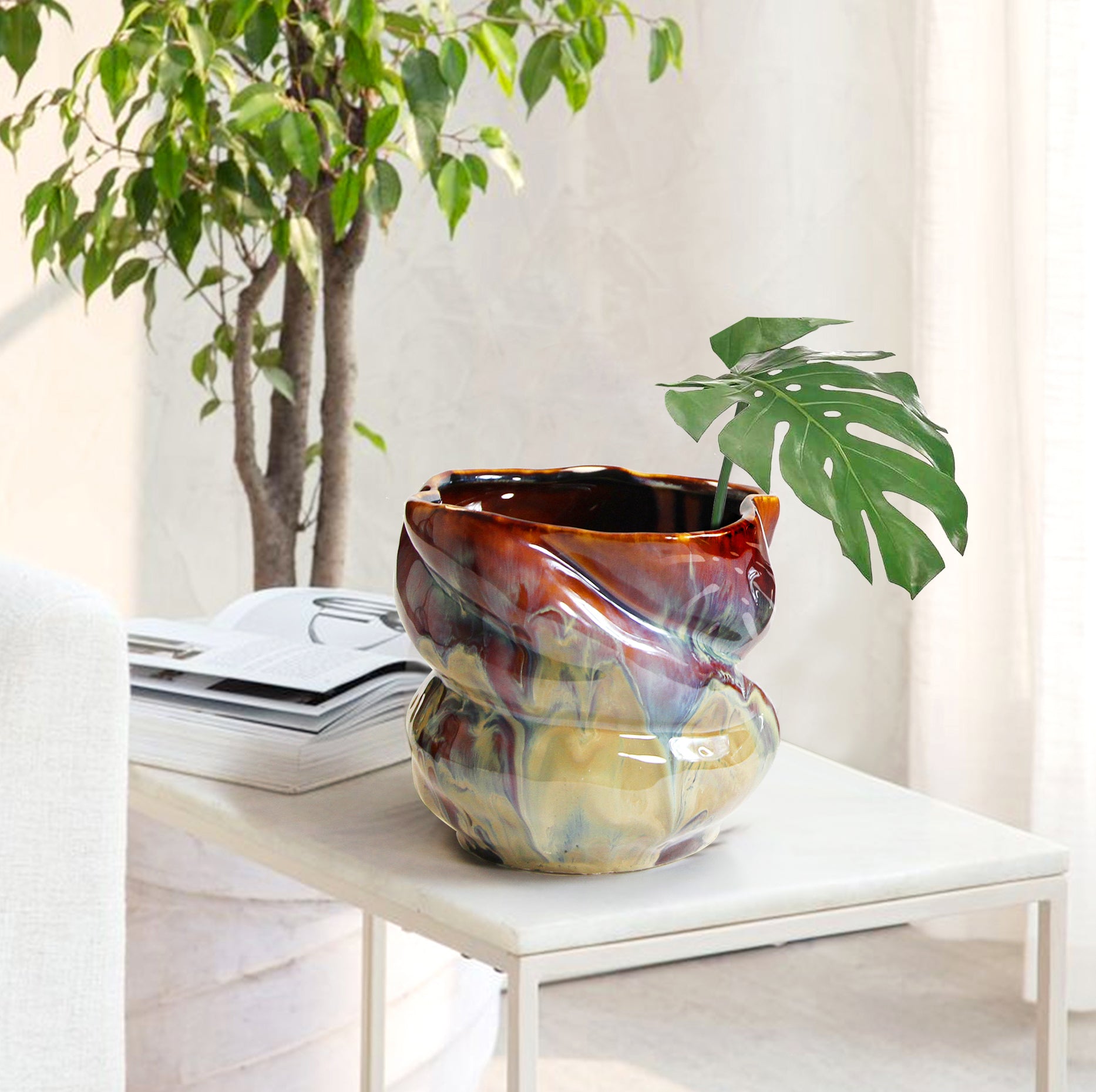 Galore Home Lava CPT95 vaso ceramica nebula