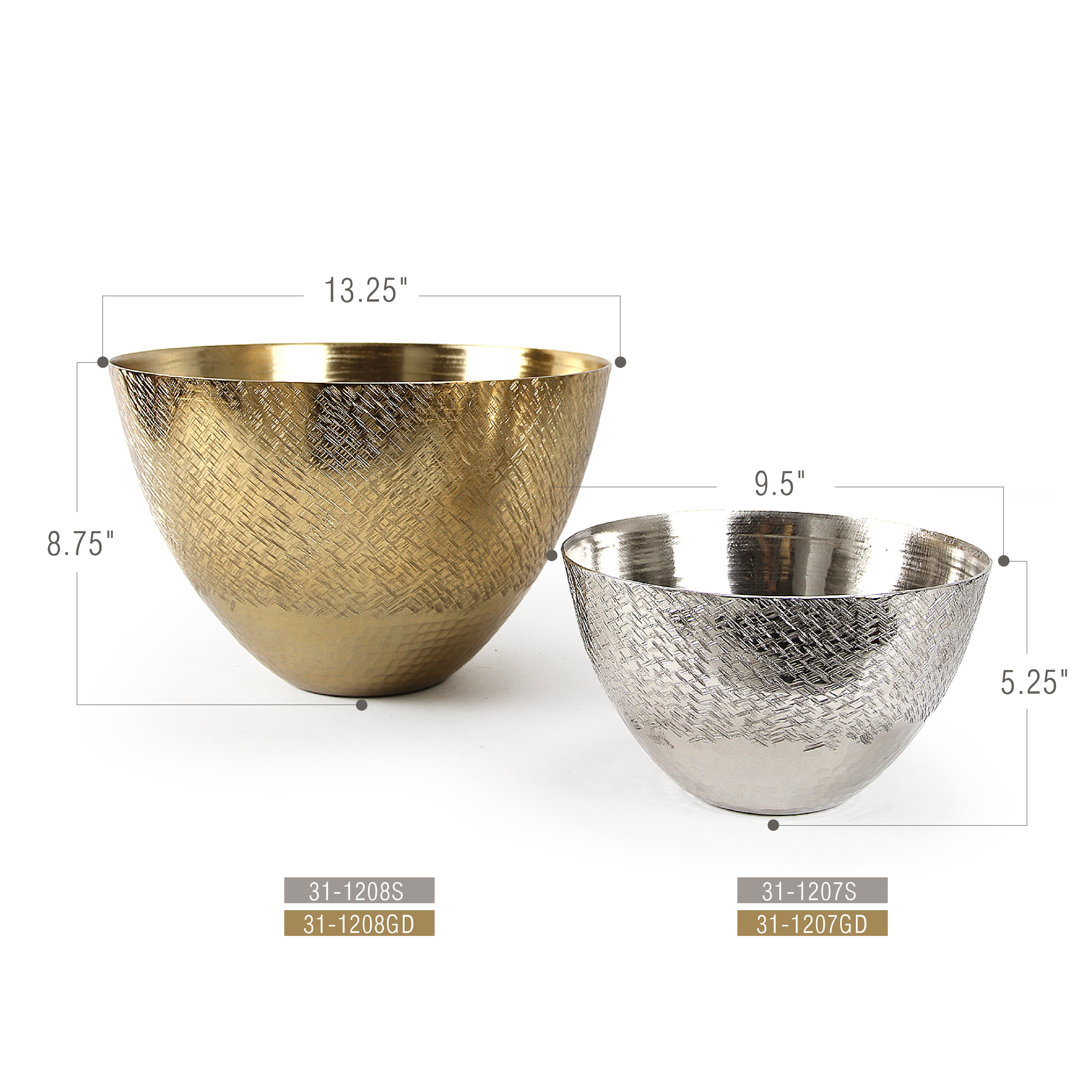 Galore Home 31-1208 ciotola alluminio argento grande