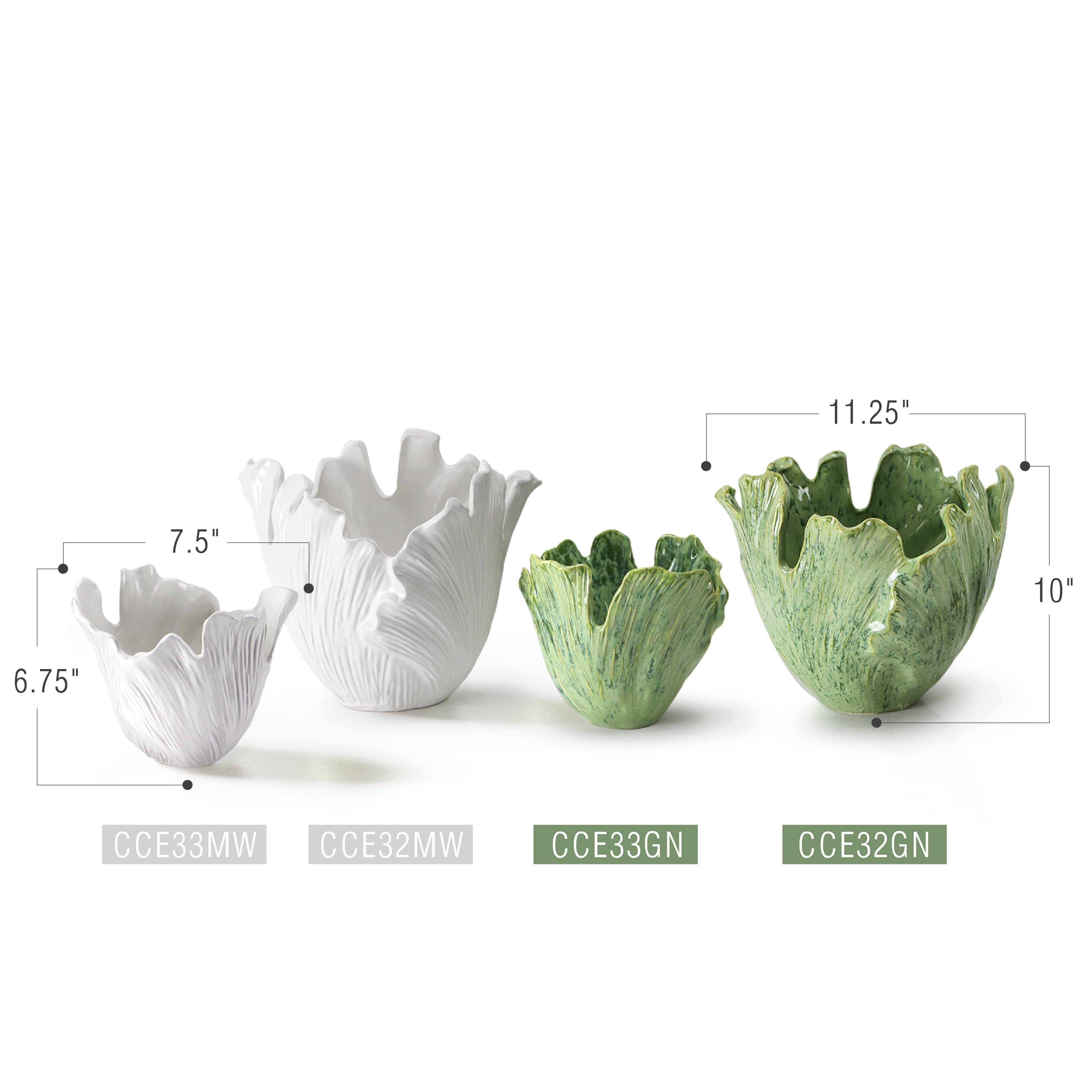 Galore Home Iceberg Elegance vaso ceramica bianco opaco piccolo