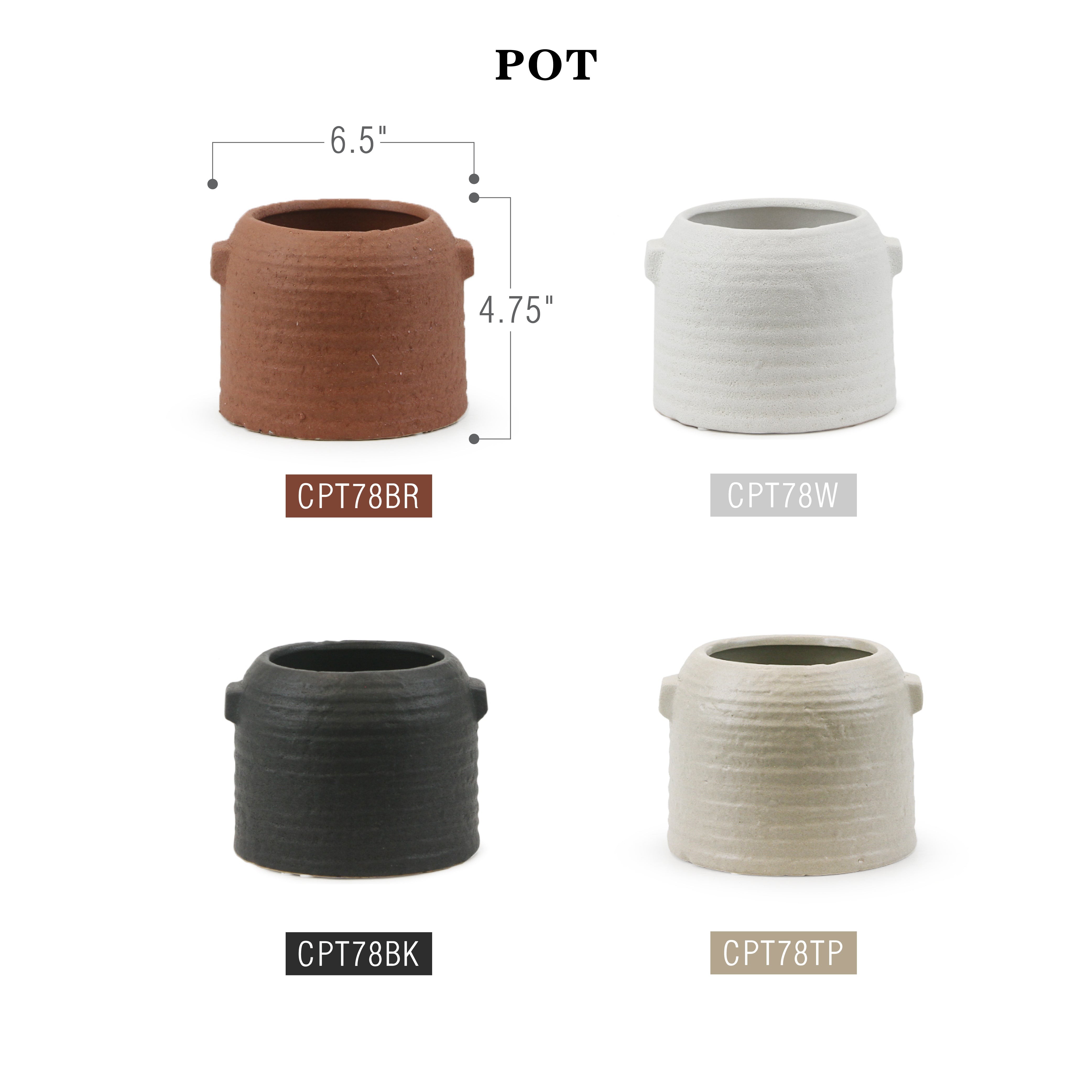 Galore Home Nomad vaso ceramica Pot nero
