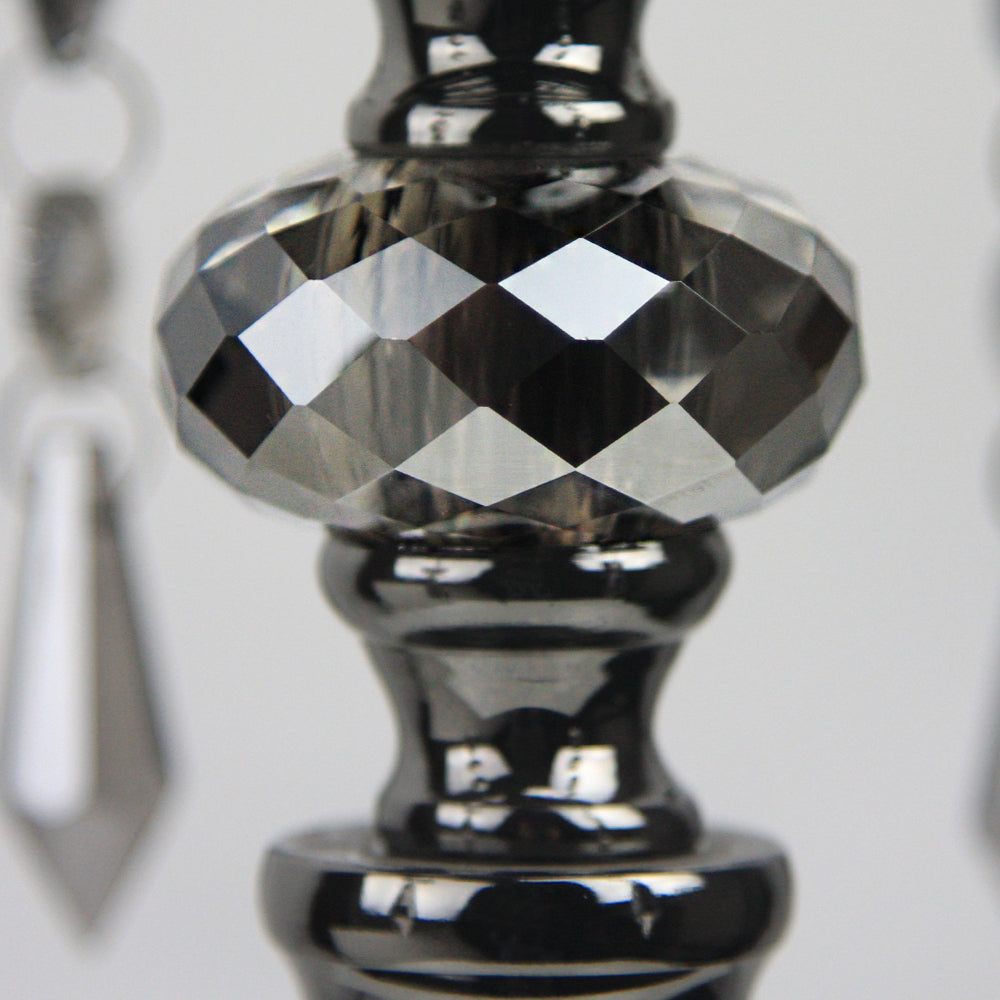 Galore Home Black Crystal portacandele grande nero
