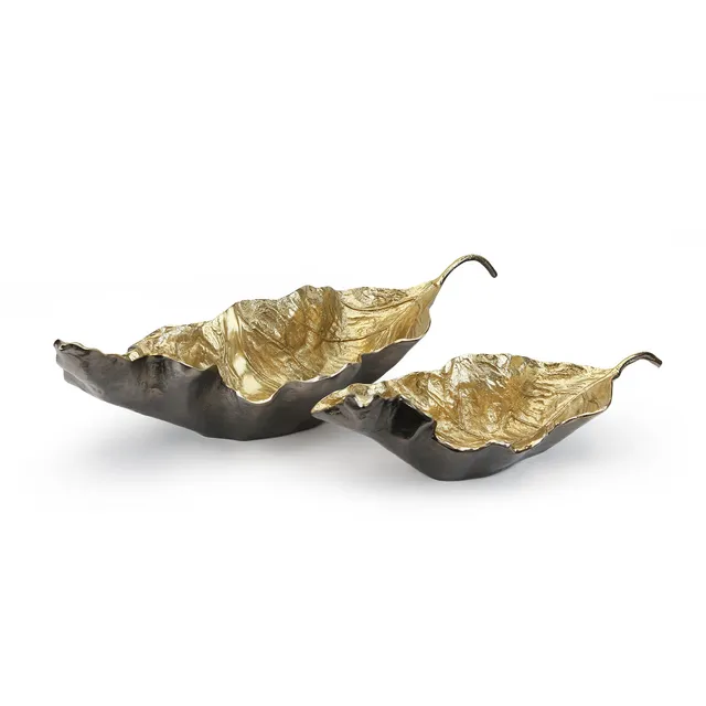 Galore Home Golden Leaf 3-2099 vassoio foglia oro Small alluminio