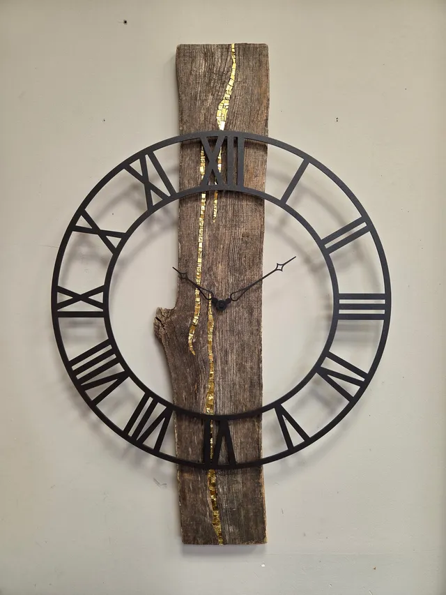 Sgualdini Simone Il Nido del Picchio orologio parete legno oro 90 cm