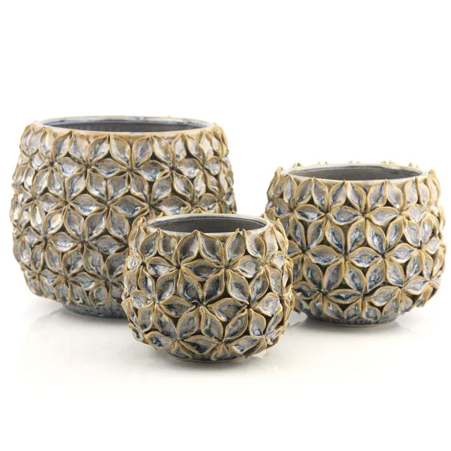 Galore Home Lotus vaso ceramica loto scolpito a mano small