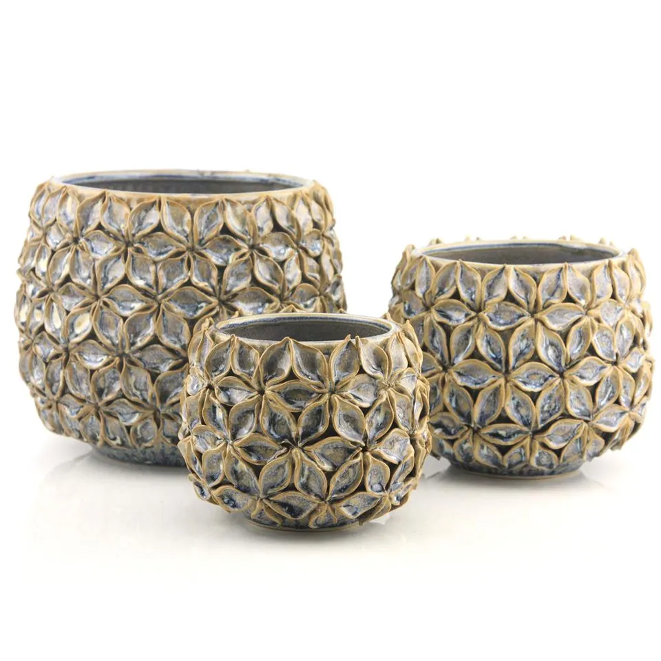 Galore Home Lotus vaso ceramica loto scolpito a mano small