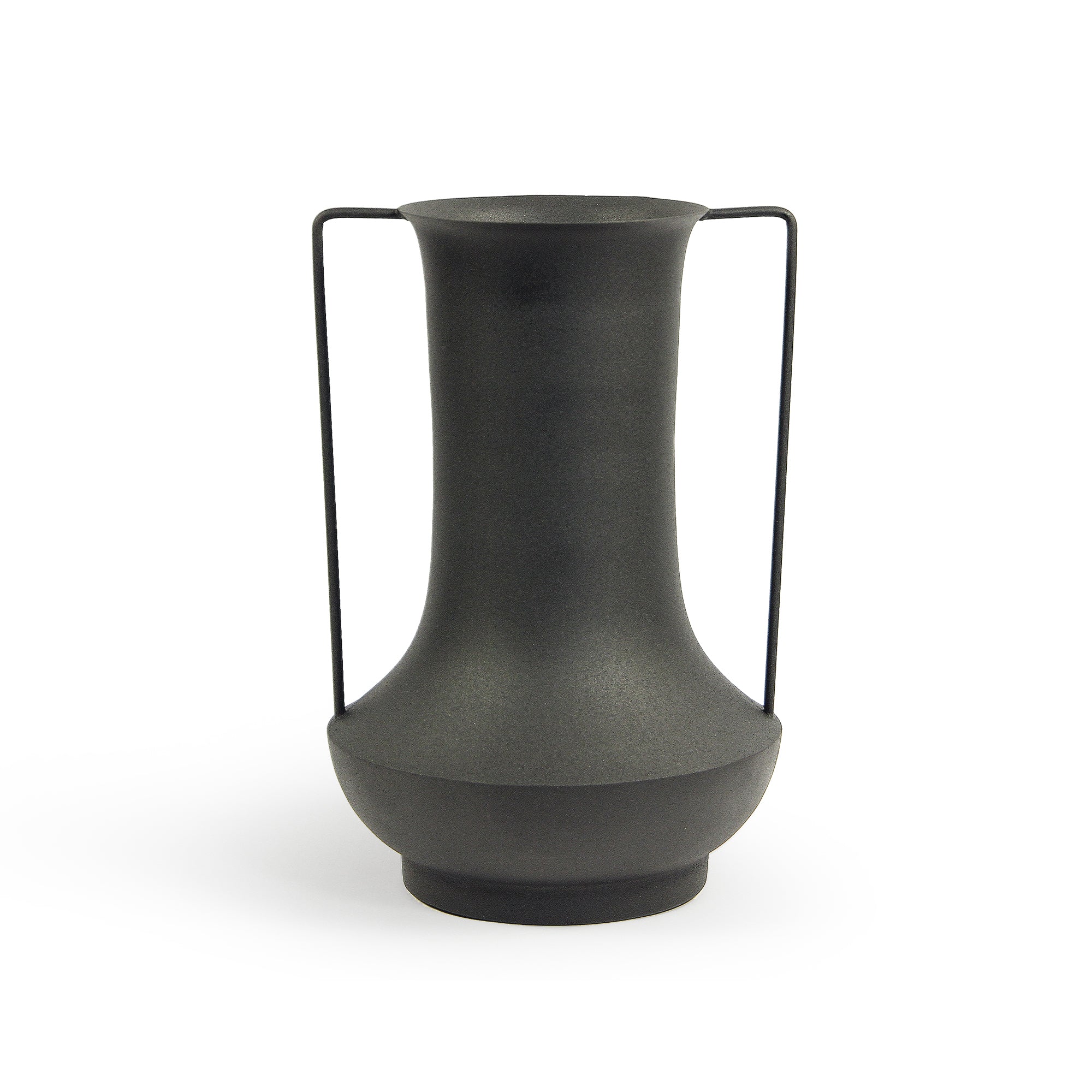 Galore Home Duo Handle Vaso Metallo Nero Opaco 40 cm