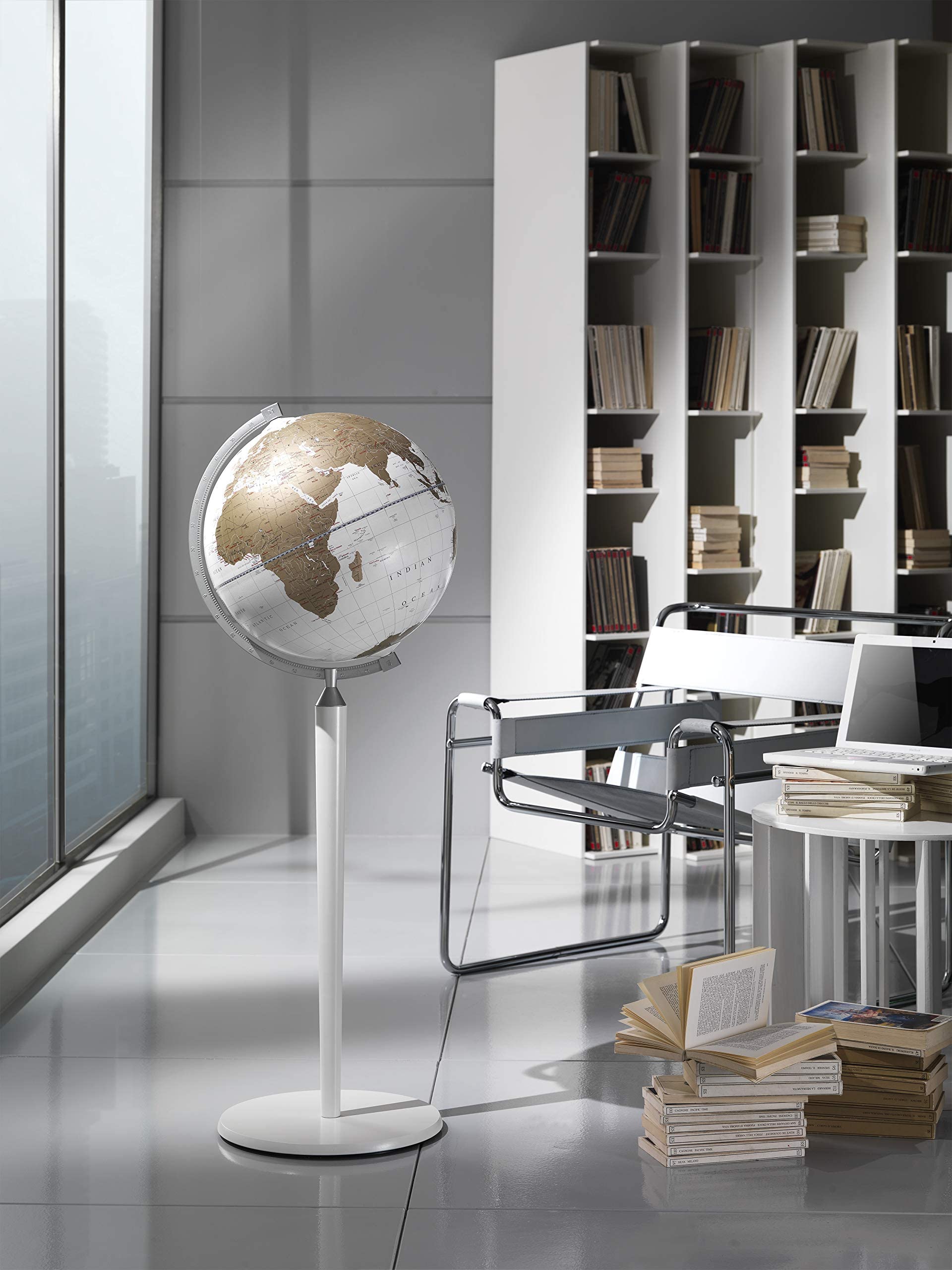 Zoffoli Vasco da Gama All White mappamondo da terra 43x43x115 cm